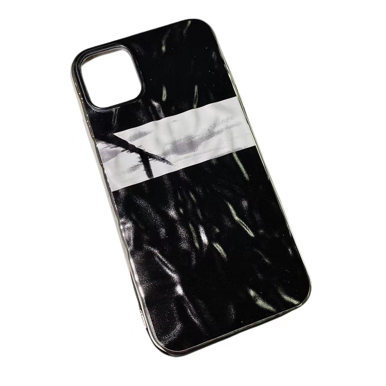 Suitable for Apple 13 Electroplated Tin Paper Textured Mobile Phone Case, Fashionable Design, Concave Convex Comfortable Protective Cover