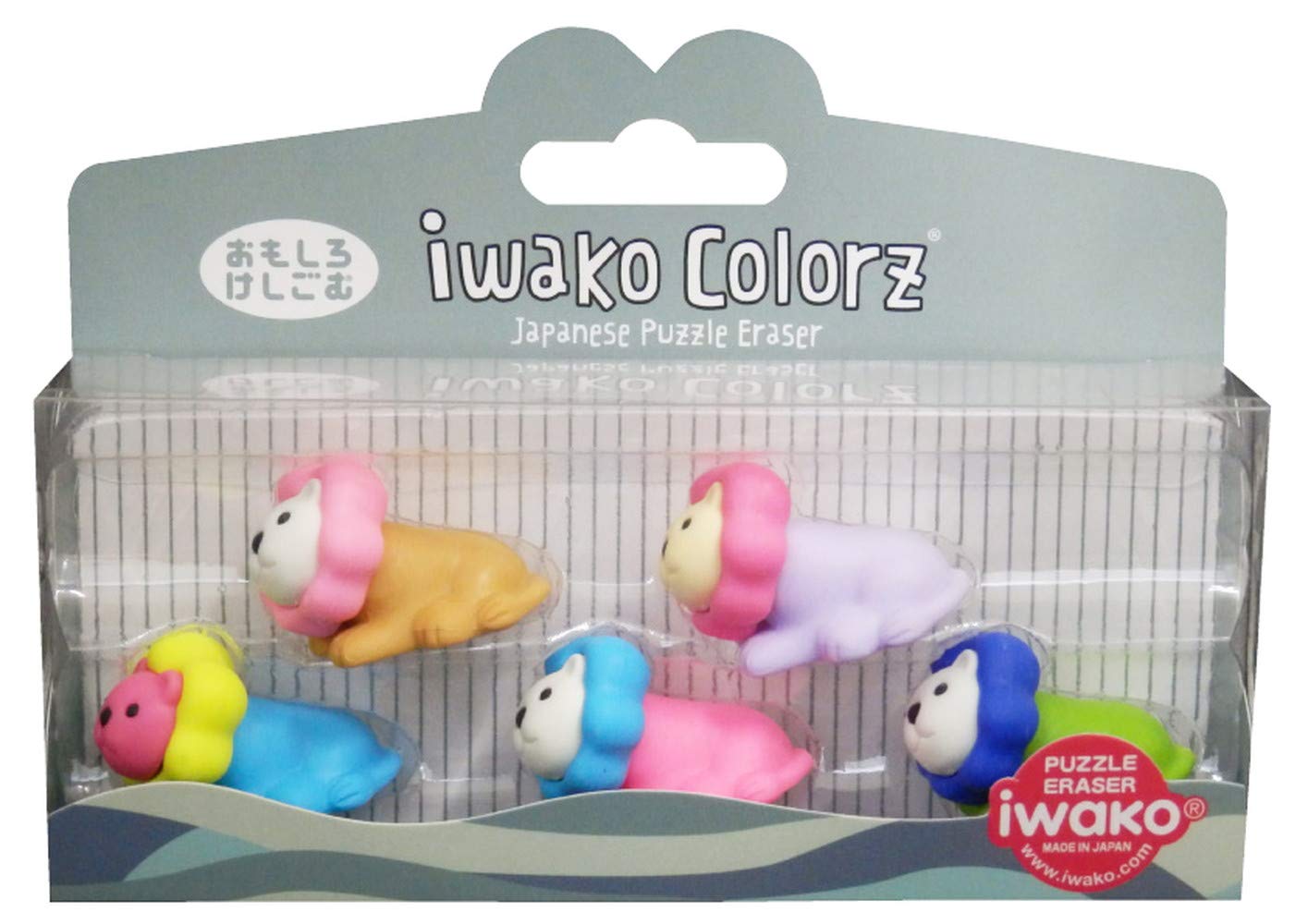 IwakoColorz Lion Puzzle Eraser Set