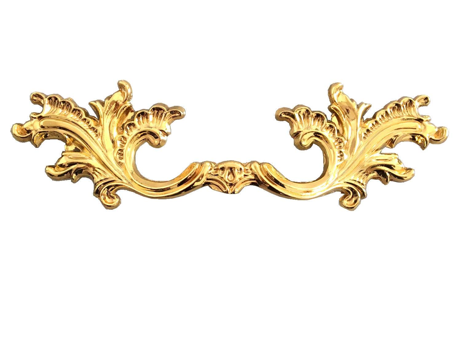 LynnsGraceland3.75" C-C Leaf Drawer Pull Leafy Dresser Pull Polished Gold Cabinet Knob Handle 3 3/4" 96 mm Centers (L:6.7" (170 mm)/C-C:3.75"(96 mm), Gold)