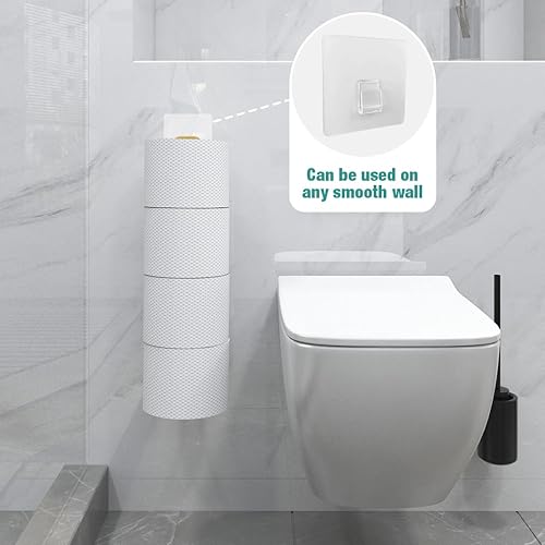 Miniatura 6 de Conworld Soporte de pared para almacenamiento de papel higiénico, dispensador de rollos de papel higiénico, reserva para almacenamiento y