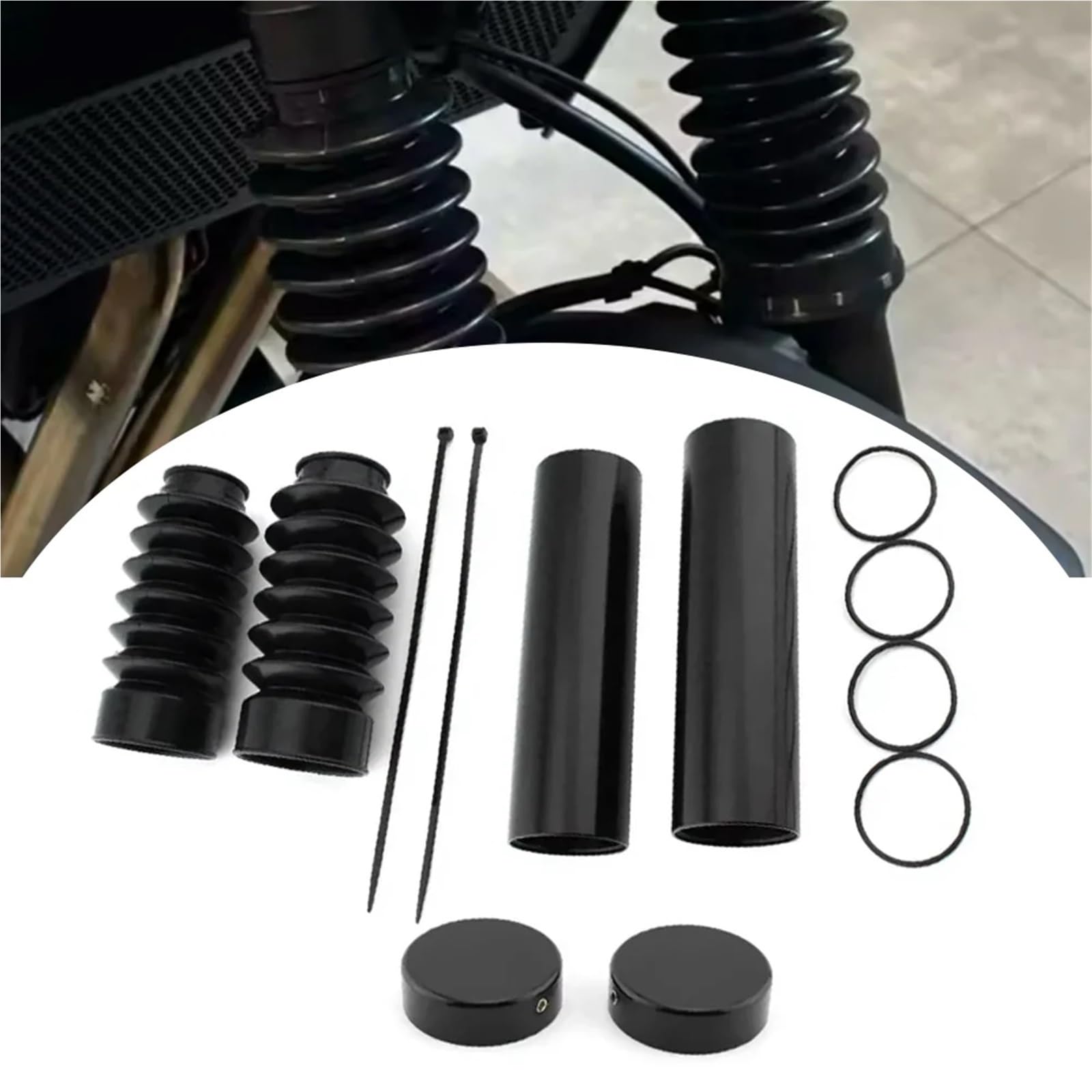 Copri Forcella Forcelle Moto Protezione forcella anteriore per moto adatta per Harley XL1200C EFI 2011-2017 XL1200X Forty-Eight 48 2011-2015(Front Fork Guard)