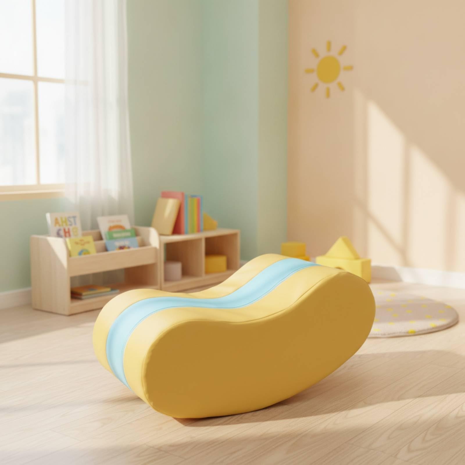 Barca a Dondolo da Interno Dondolo Morbido Resistente Giocattolo per Bambini, Neonati,