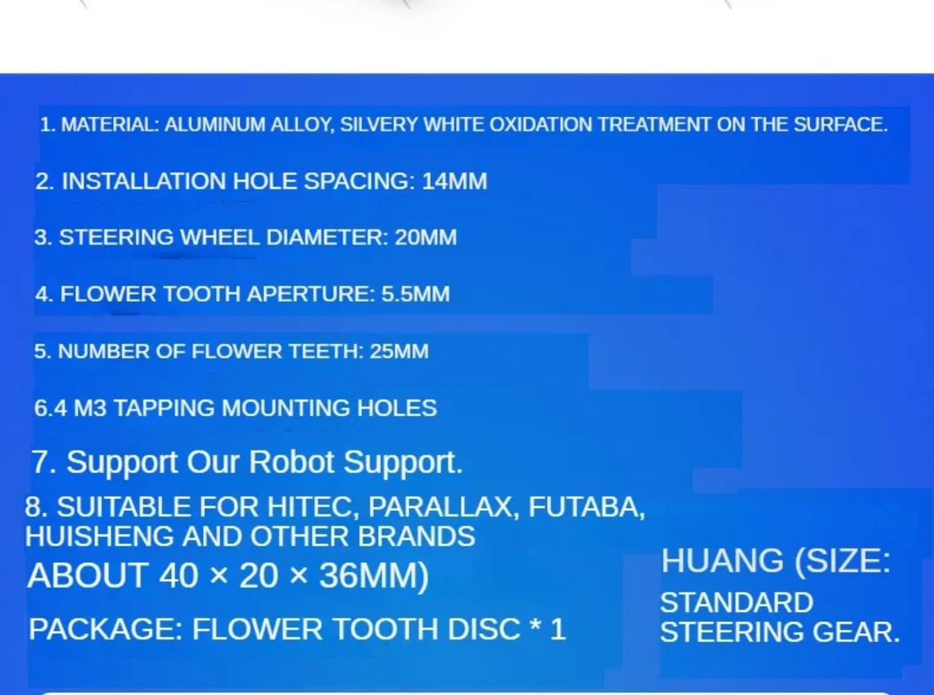 V TELESKY 1PCS Small Disk 25T Standard Steering Gear Universal Metal Steering Wheel Robot Special MG995 MG996 Standard Configuration (Metallic Blue)