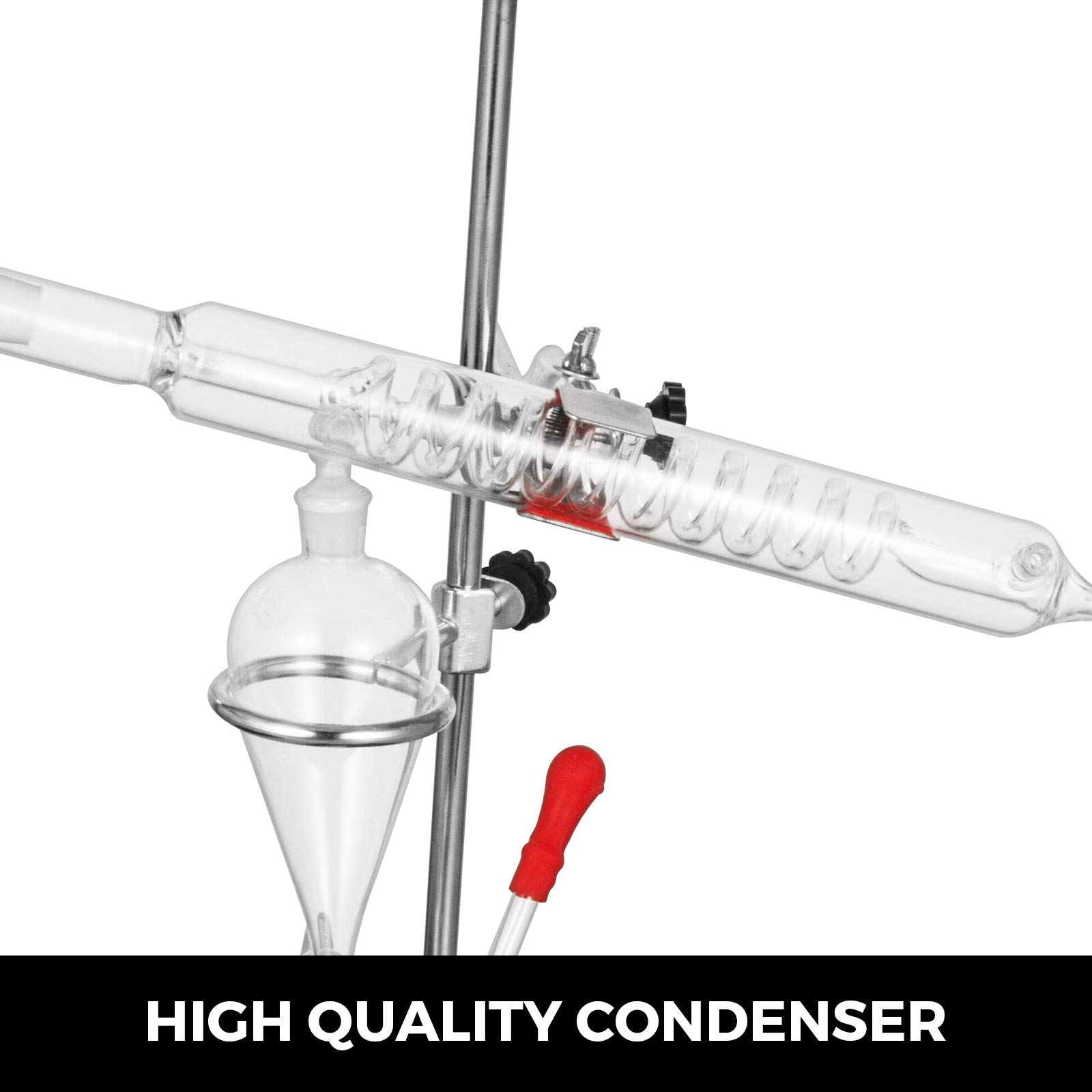 VEVOR Distillation Apparatus Kit 500ml Essential Oil Distiller Fractional Distillation Kit Lab