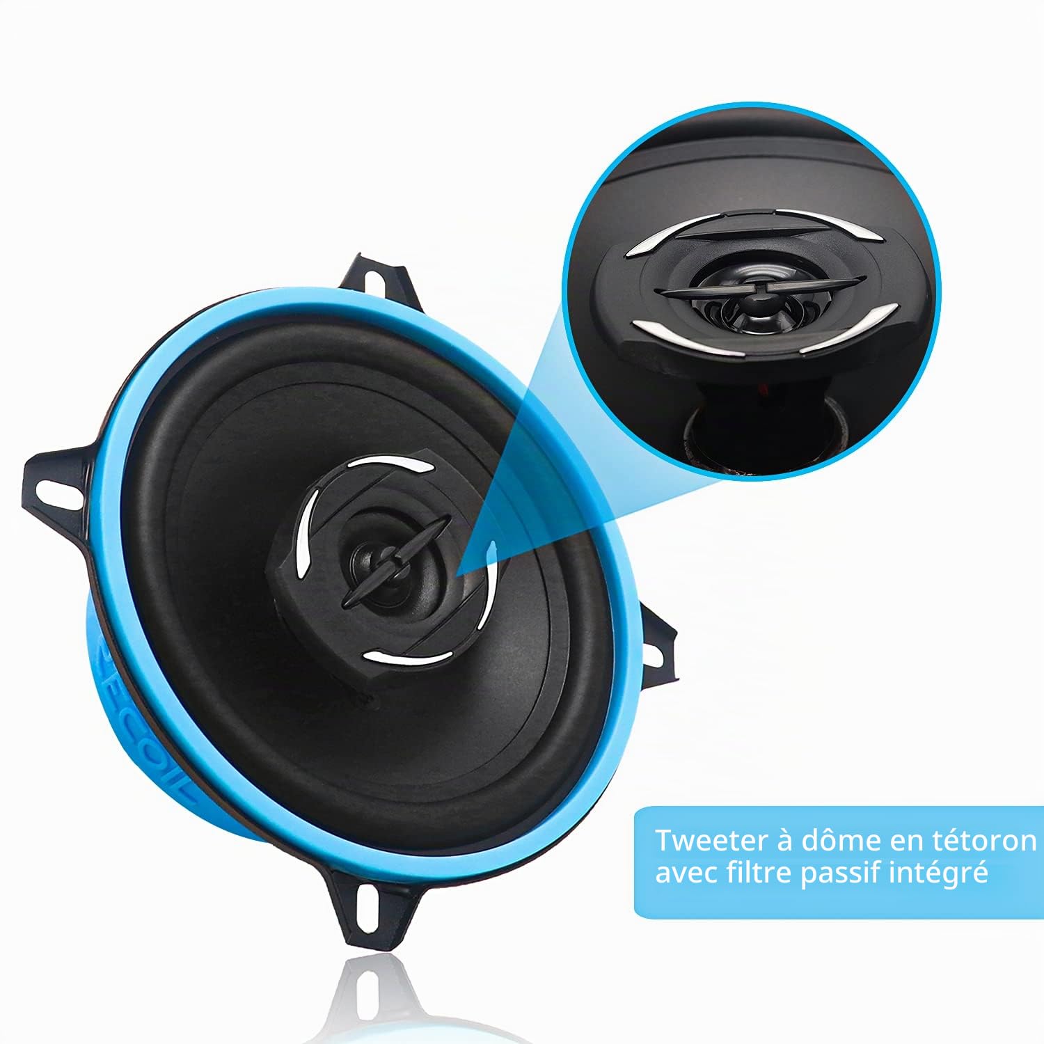 RECOIL RCX-525 Haut-parleurs Coaxiaux Voiture 13cm (5.25") Hi-FI Paire | 160W Max, 80W RMS, Tweeter Tetoron, Cône Polypropylène, Surround Caoutchouc Nitrile, Crossover Intégré