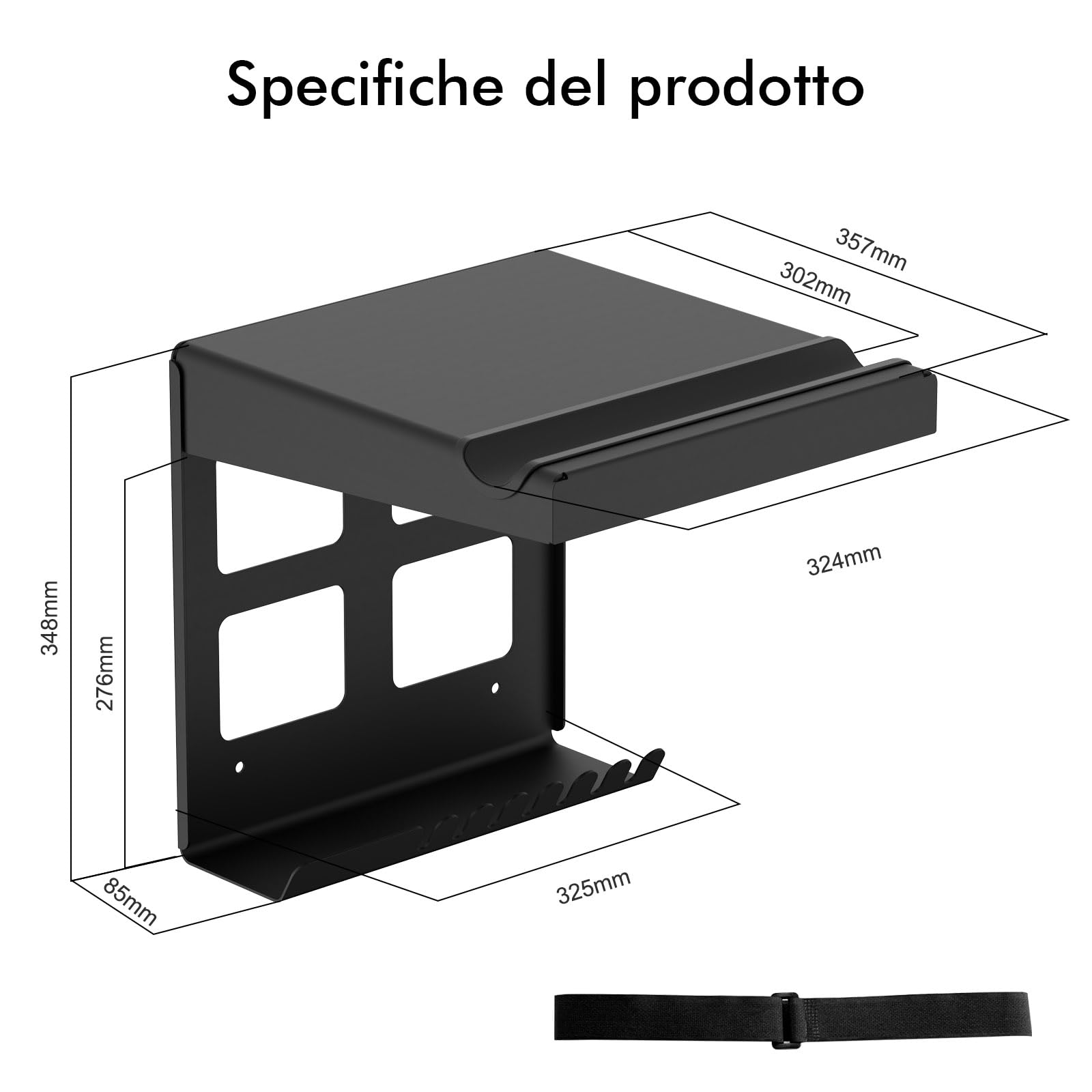 Mimoke Supporto da parete per bicicletta, per interni, per biciclette, con ganci, design compatto e robusto, imbottitura protettiva, spazio aggiuntivo, facile da installare (Nero)