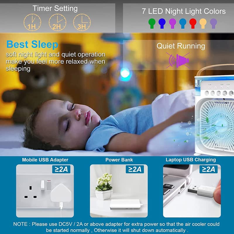 Image of Drumstone TopRated 𝟏𝟓𝐘𝐫 𝐖𝐚𝐫𝐫𝐚𝐧𝐭𝐲 Mini Air Cooler for Room Cooling, Portable Mini AC for Home and Office, 3-in-1 Air Conditioner, Humidifier and Personal Cooling Fan with Timer