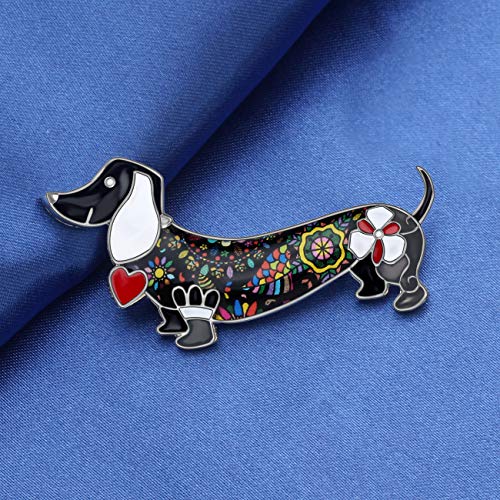 DUOWEI Enamel Rhinestone Dachshund Dog Brooch Pins Dachshund Pet Jewelry Gifts Clothes Scarf Lapel Decoration2