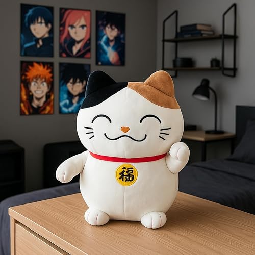 Miniatura 4 de Mango Steam Adorable peluche Kawaii Lucky Cat de 11 pulgadas con brazo agitador, suave e hipoalergénico (blanco)