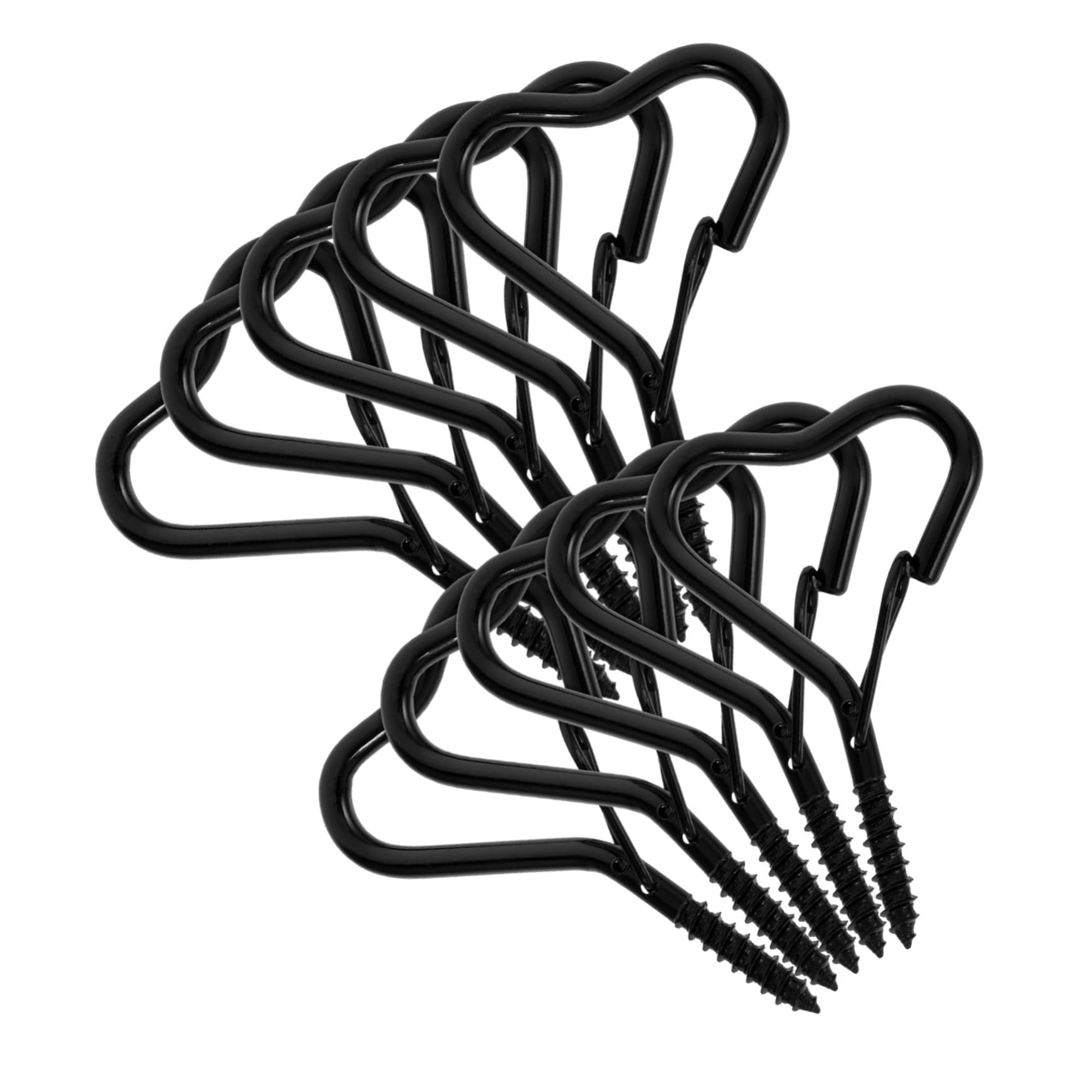 MUCKLILY 10pcs Outdoor Hanging Plant Hooks Screw-in Safety Buckle Iron Hooks for Lights Decorations