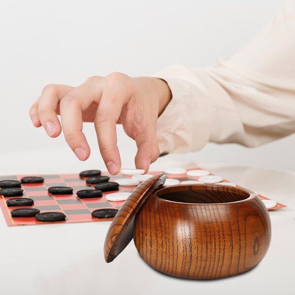 Pot en Bois De Backgammon, Ensemble D'échecs, Bol, Conteneur De Stockage De Backgammon, Jeu De Société, Bols Go, Support De Pierres D'échecs, 2 Pièces