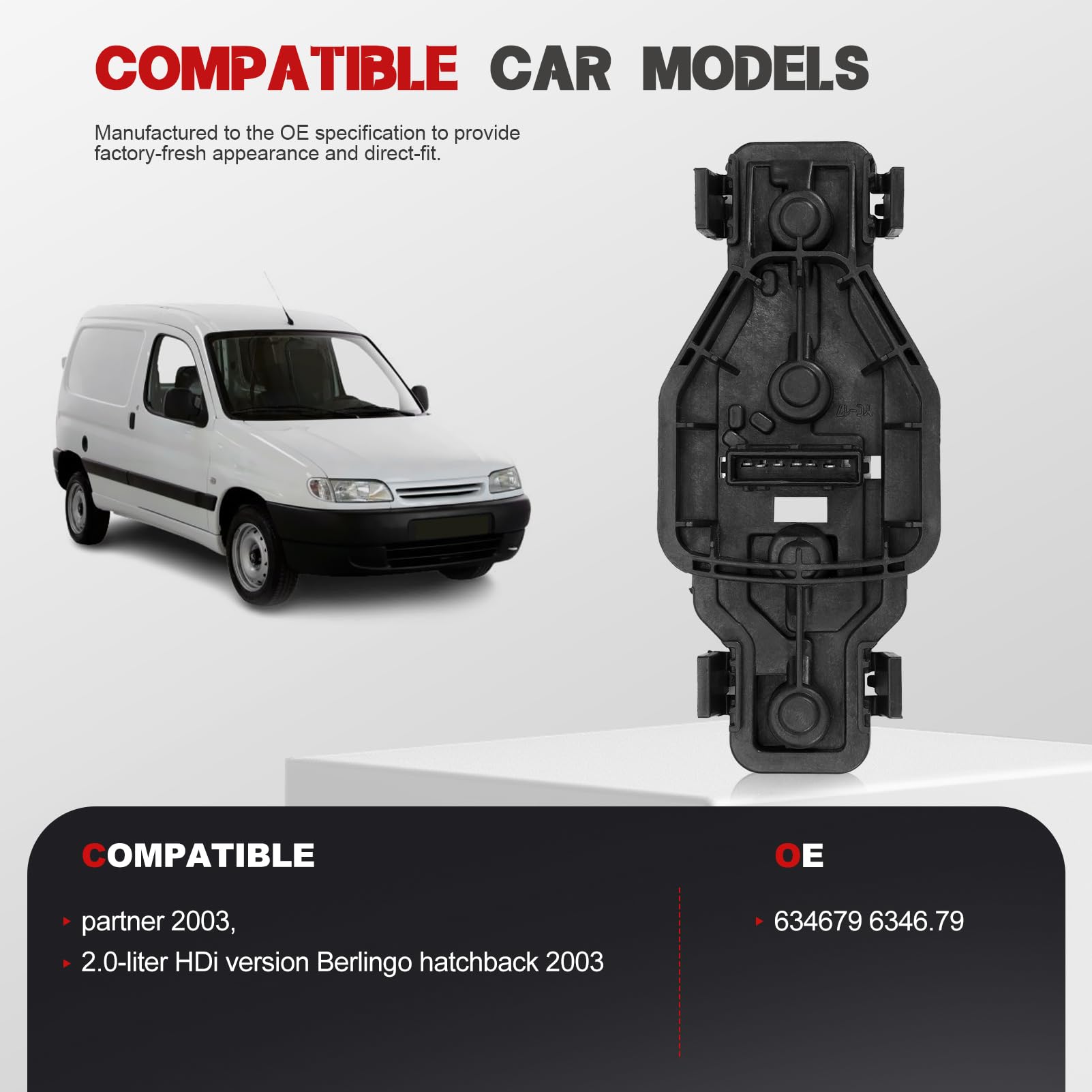 KASturbo Portalampada per fanale posteriore compatibile con Partner 1996-2015, Berlingo 1996-2011, sostituisce 634679 6346.79