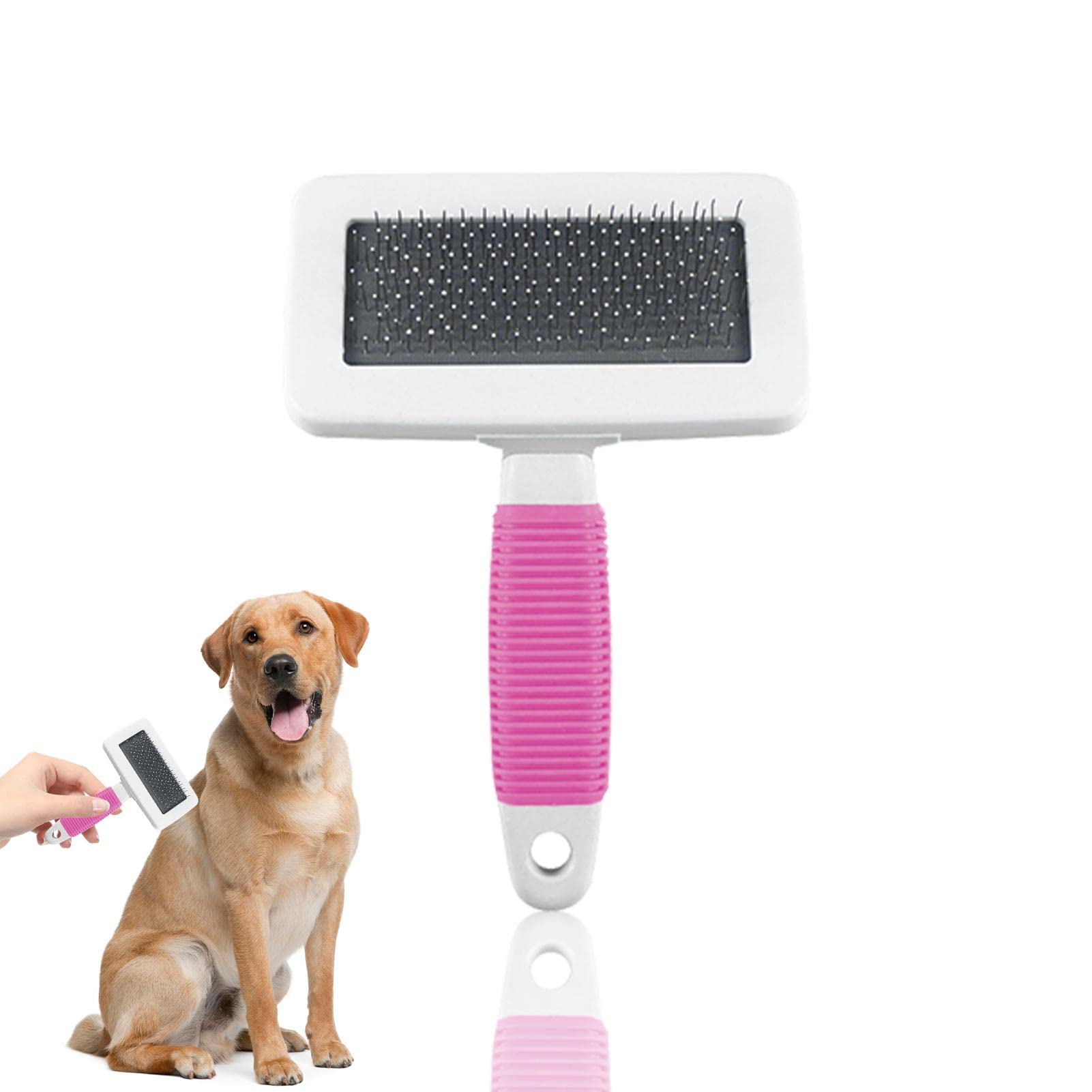 cepillo de pelo para mascotas | Cepillo de acero inoxidable para perros y gatos para muda de pelo | Cepillo para Perros para Mascotas de Pelo Largo o Corto Suministros para Mascotas Elimina enredos y
