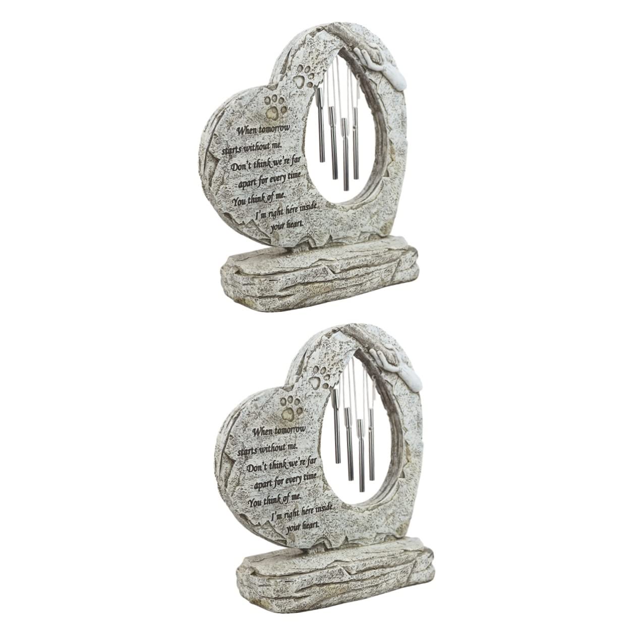 YARNOW 2 Piezas Lápida Conmemorativa De Mascotas Lápida De Gato Marcador De Patio Trasero para Perros Kit De Adorno De Huella De Perro Lápidas De Perro Piedra Resina Placa Conmemorativa