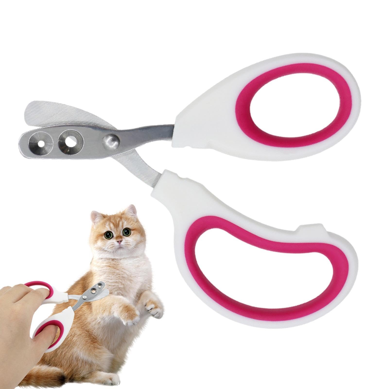 WOBBLO Cortauñas para gatos con diseño de doble agujero, portátil y seguro – Cortador de garras para gatos de interior, no requiere iluminación, cortaúñas para