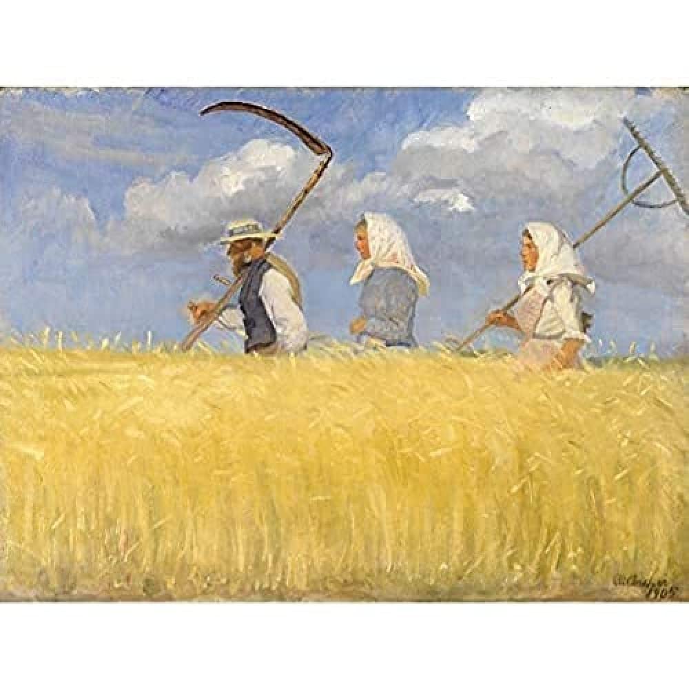 Anna Ancher Harvesters Art Print Canvas Premium Wall Decor Poster Mural