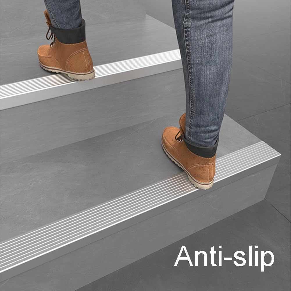 Protezione per bordi in alluminio antiscivolo a forma di L, per scale interne ed esterne, migliora la sicurezza, 30 x 100 mm