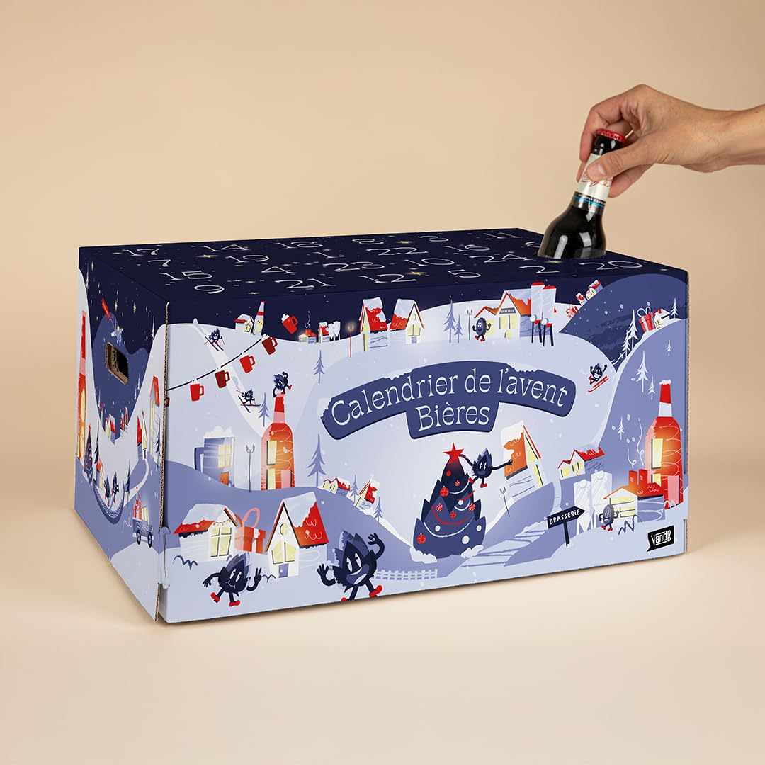 Calendrier de l'Avent Bières - 24 Jours, 24 Dégustations - Coffret cadeau Noël - Bières artisanales