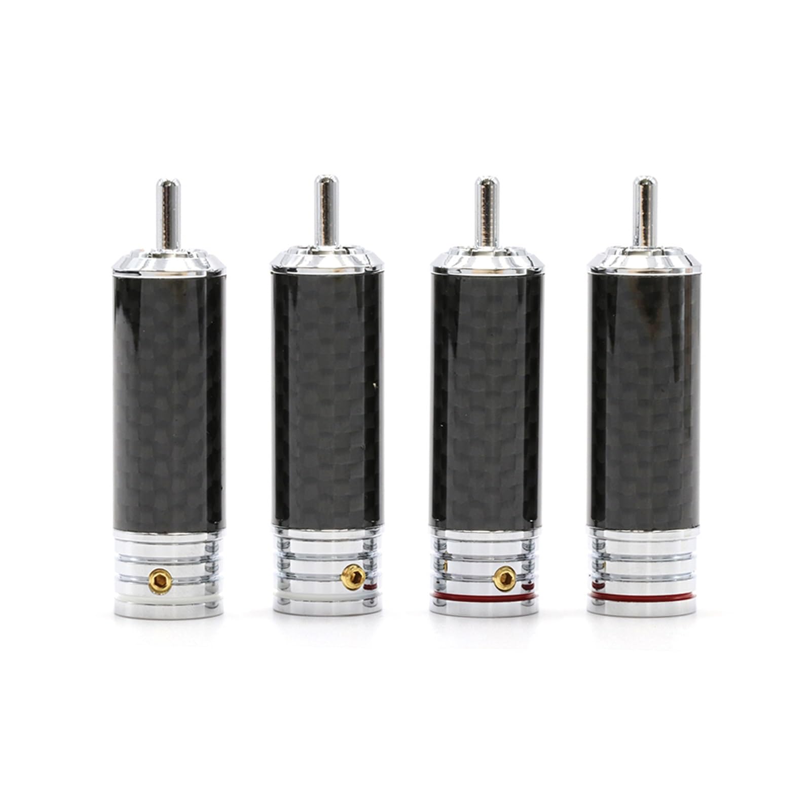 Lot de 4 connecteurs de câble d'interconnexion de prise jack plaquée rhodium for accessoires de prise audio Hifi