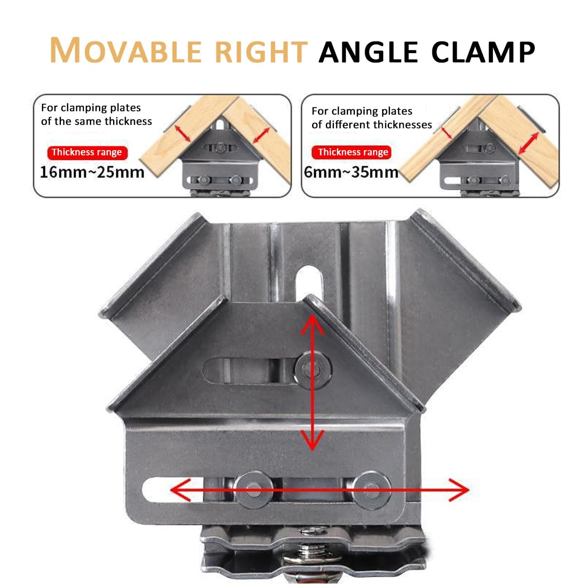 Morsetto angolare multiuso a 90 gradi in acciaio inossidabile, nuovo morsetto ad angolo retto a forma di T, morsetto ad angolo retto, fissatore for clip ad angolo retto, for la lavorazione del legno,