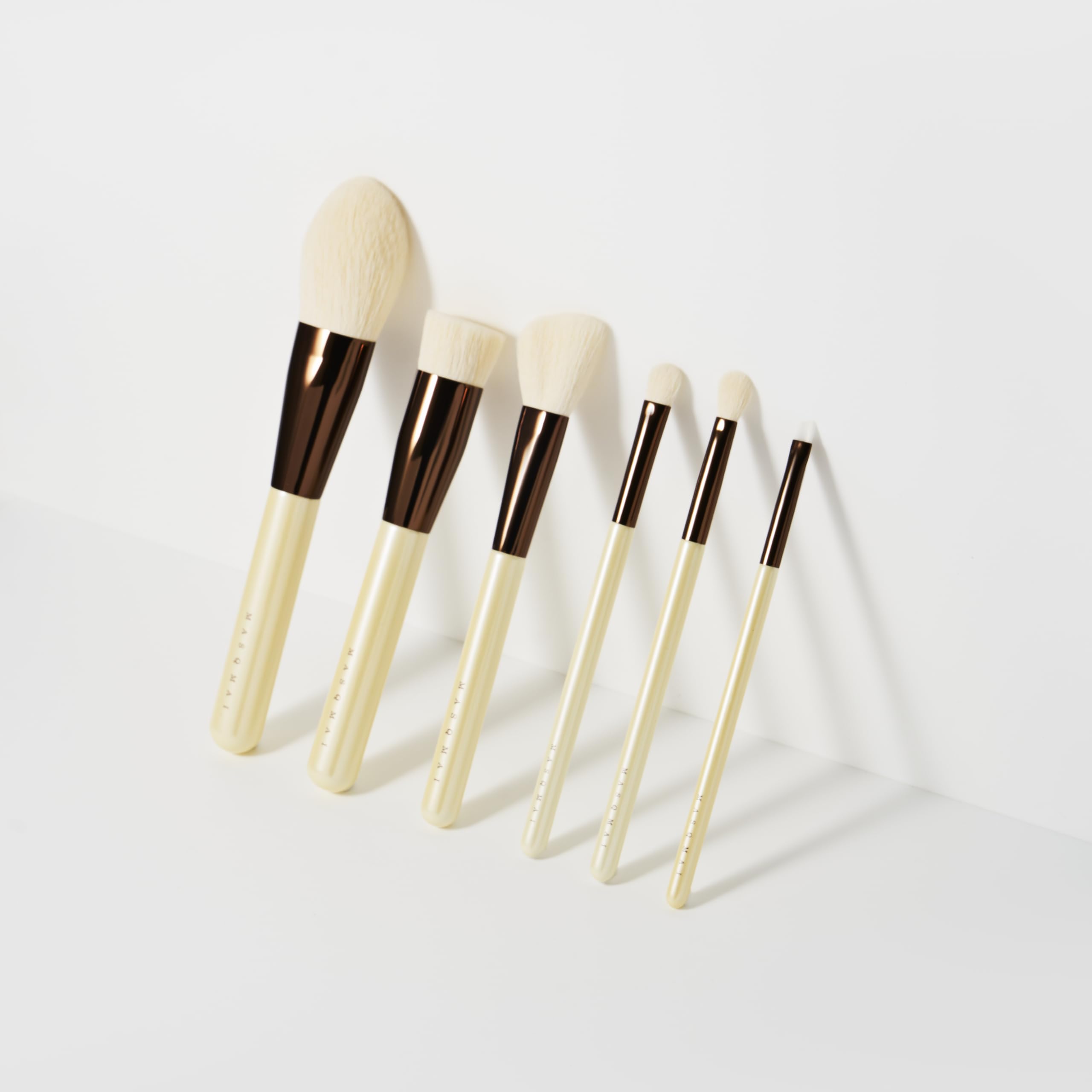 MASQMAI Brushes Set 6 Piece Makeup Brush Set, White - Image 2