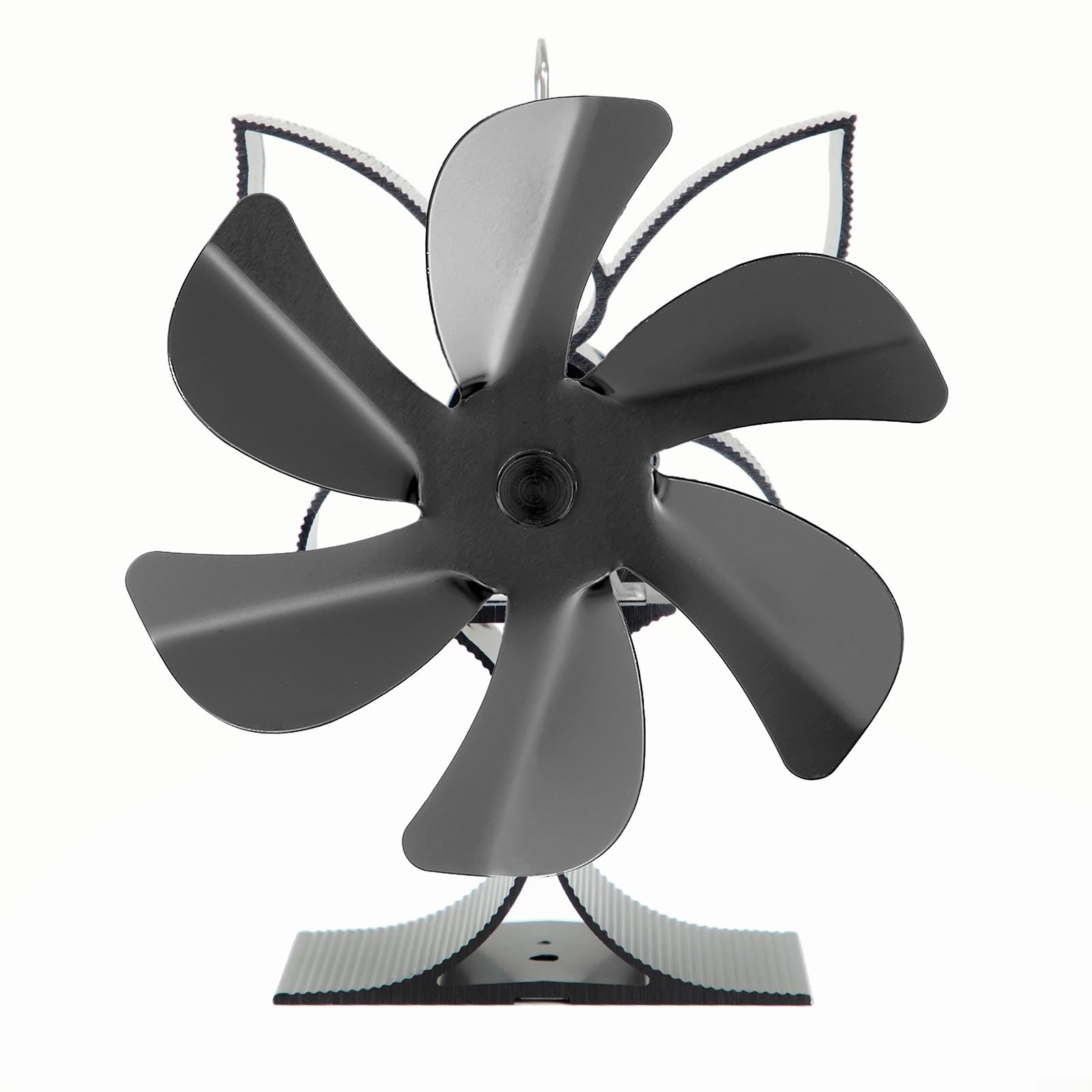 Ventola per stufa alimentata a calore per bruciatori a legna 6 pale ventilatore per camino efficiente circolazione dell'aria calda silenziosa corpo in alluminio protezione da surriscaldamento nessuna