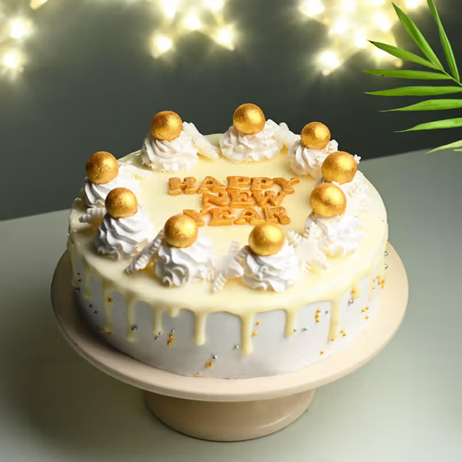 Floweraura New Year Special Fresh Yummy Happy New Year Celebration Butterscotch Cake | New Year Celebration Cake | 2025 Celebration Cake | New Year's Eve Cake | Party Cake (Same Day Delivery) (0.5Kg)-image-43