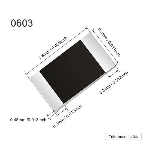 Miniatura 6 de Chanzon 100pcs 0603 SMD Resistor 10K  ohm 110W 0.1W 1% Tolerancia Película gruesa 10KR SMT Resistencias de chip Rohs certificadas