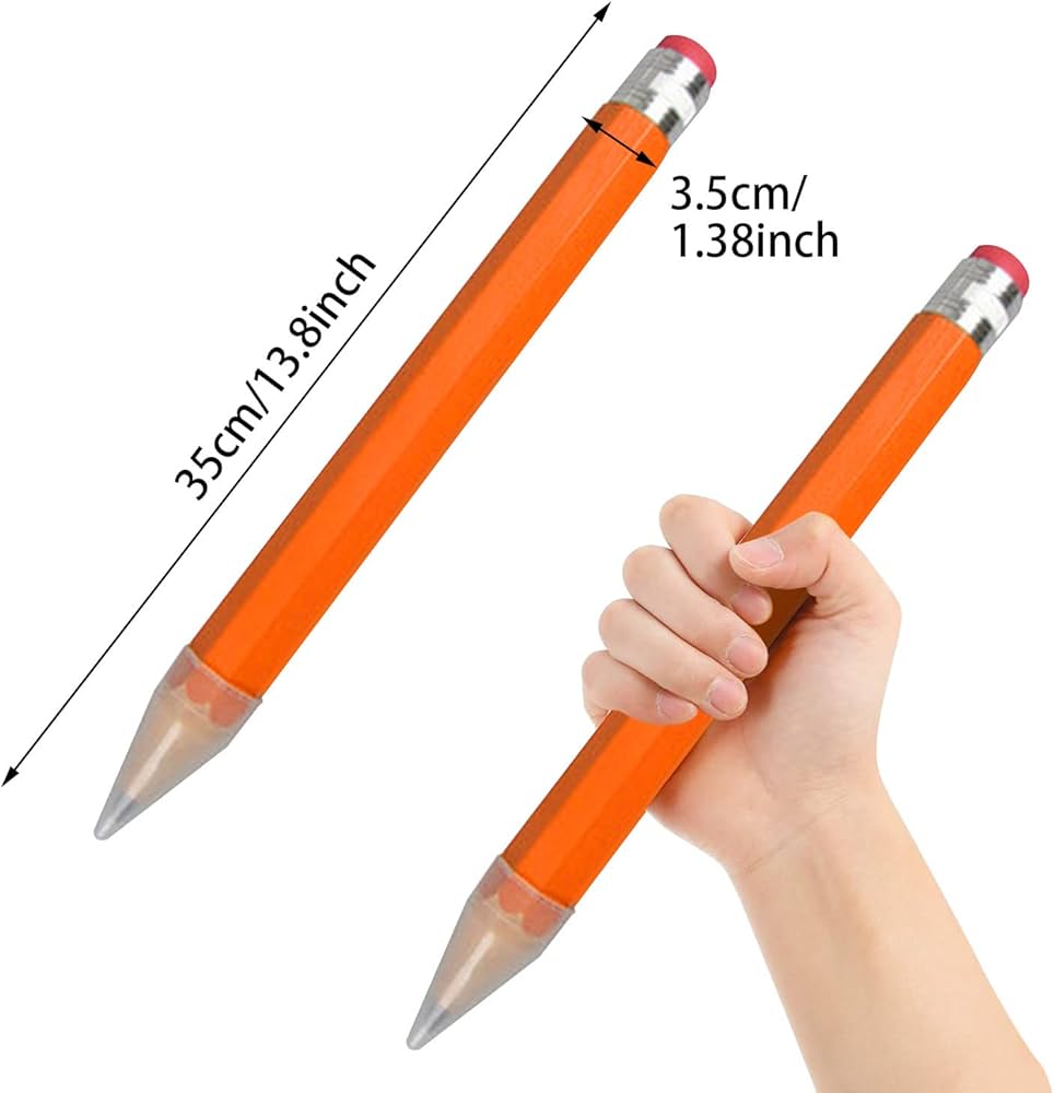 Amazon | ジャンボ鉛筆、消しゴム付き長さ14インチの巨大鉛筆、長い