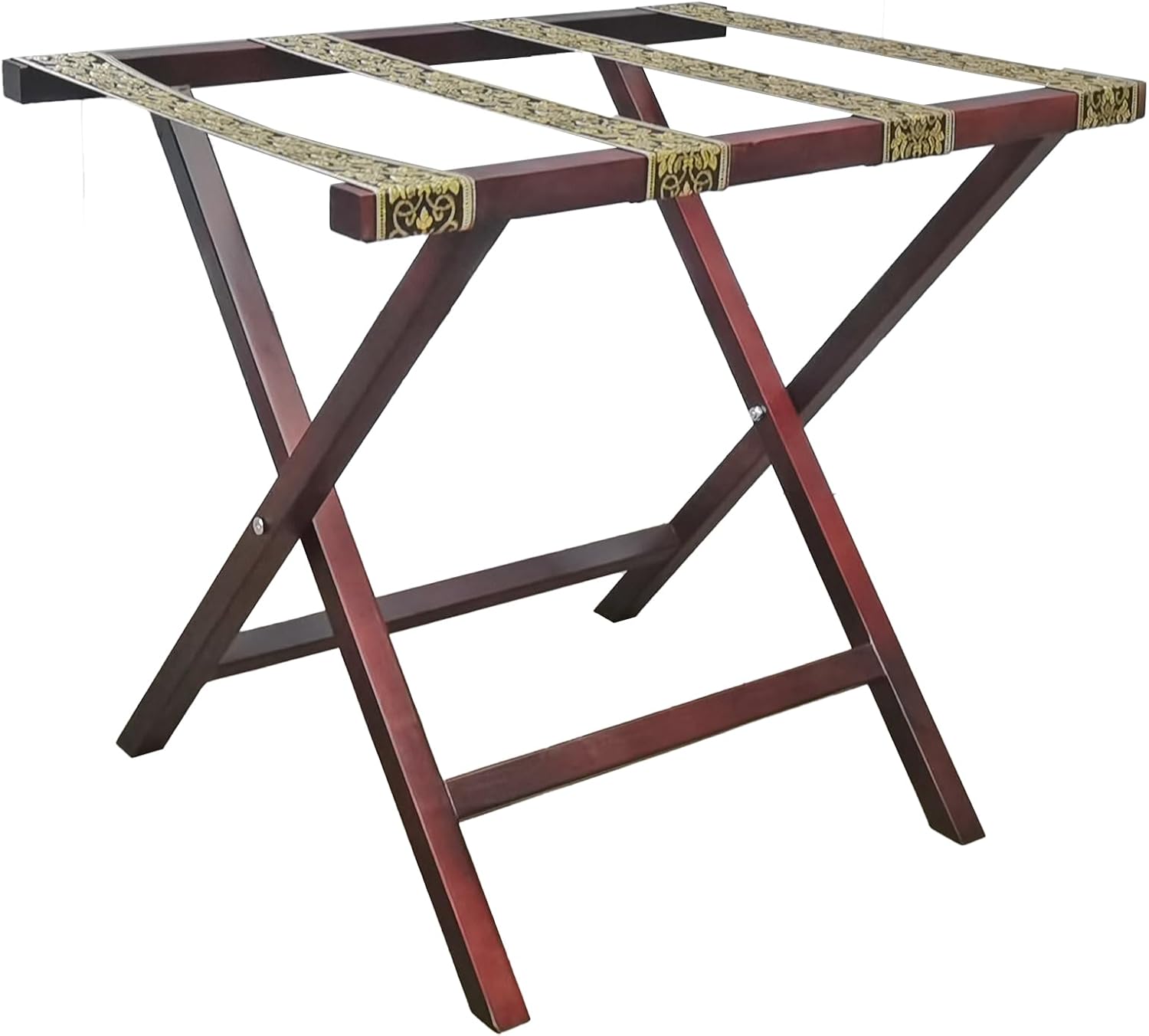 FixtureDisplays® 23.7 X 17.3 X 20" Luggage Rack with Straight-Leg Design and Durable Tapestry Webbing 104368