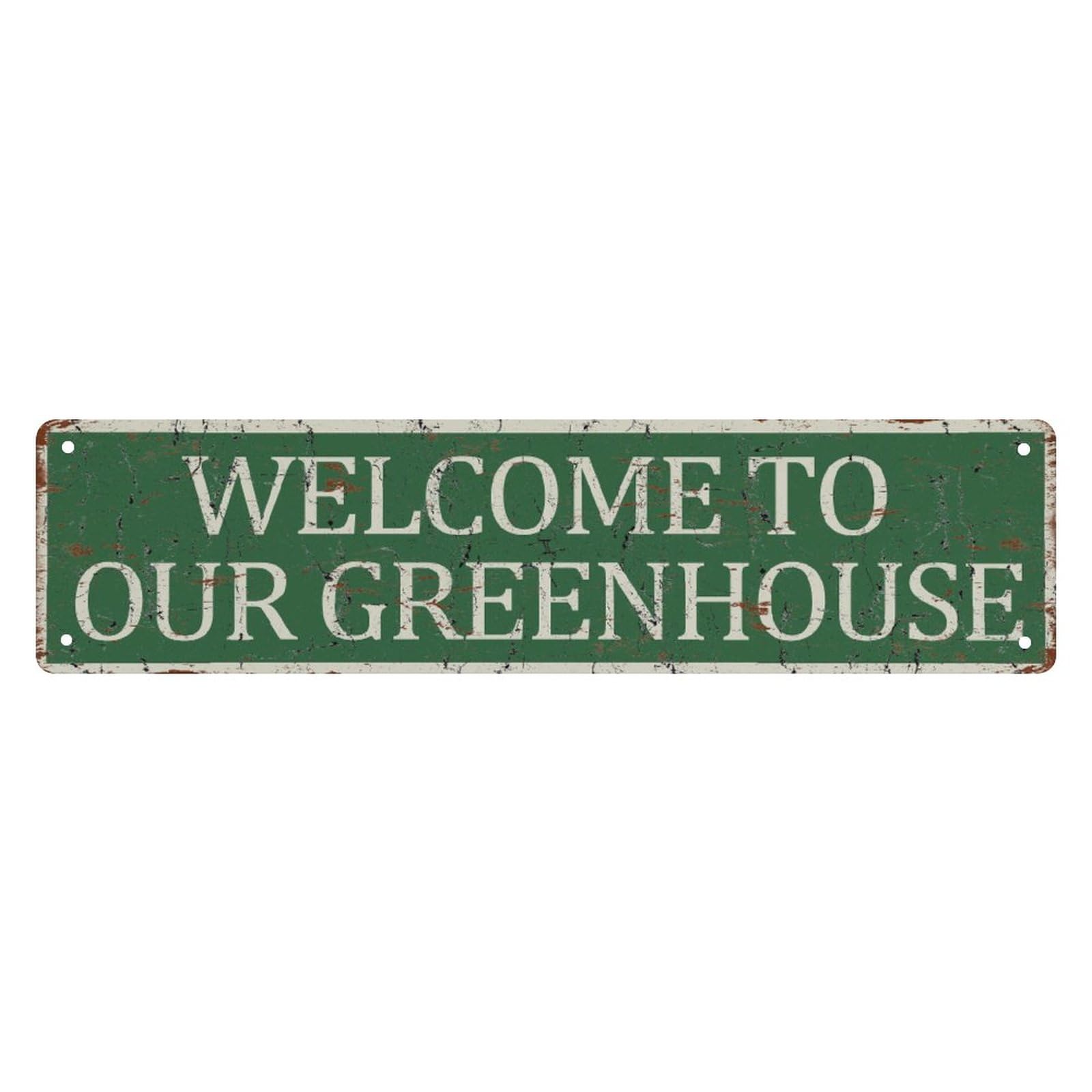 Retro Tin Sign Welcome To Our Greenhouse Vintage Signs Retro Street Signs Aluminum Sign For Kitchen Home Garden Wall Bar Cafe Decor 4X16 Inches