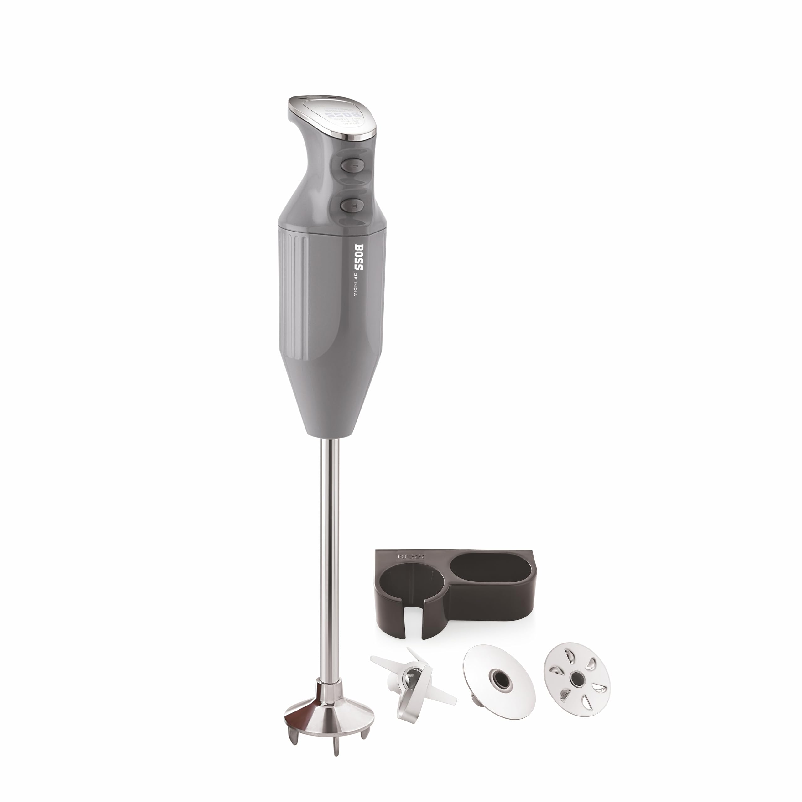 BOSS Platinum Portable Hand Blender 225W - Watt | Variable Speed Control | 3 Years Warranty | Easy to Clean and Store | ISI-Marked, Grey-picture-7