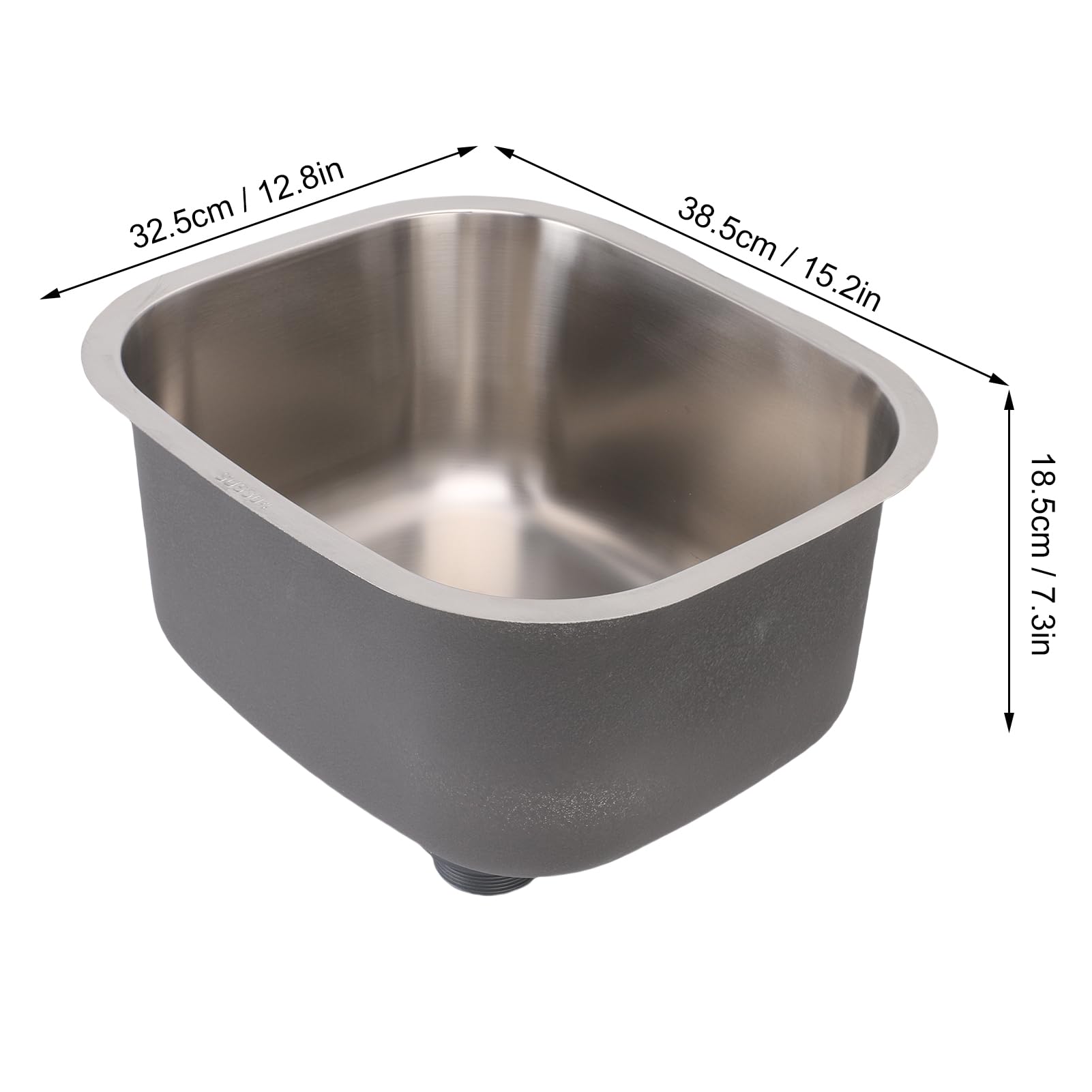 Lavello da a Vasca Singola, Lavabo Sottopiano in Acciaio Inossidabile 304 con Design Integrato, Ideale per, Bar, Bagno