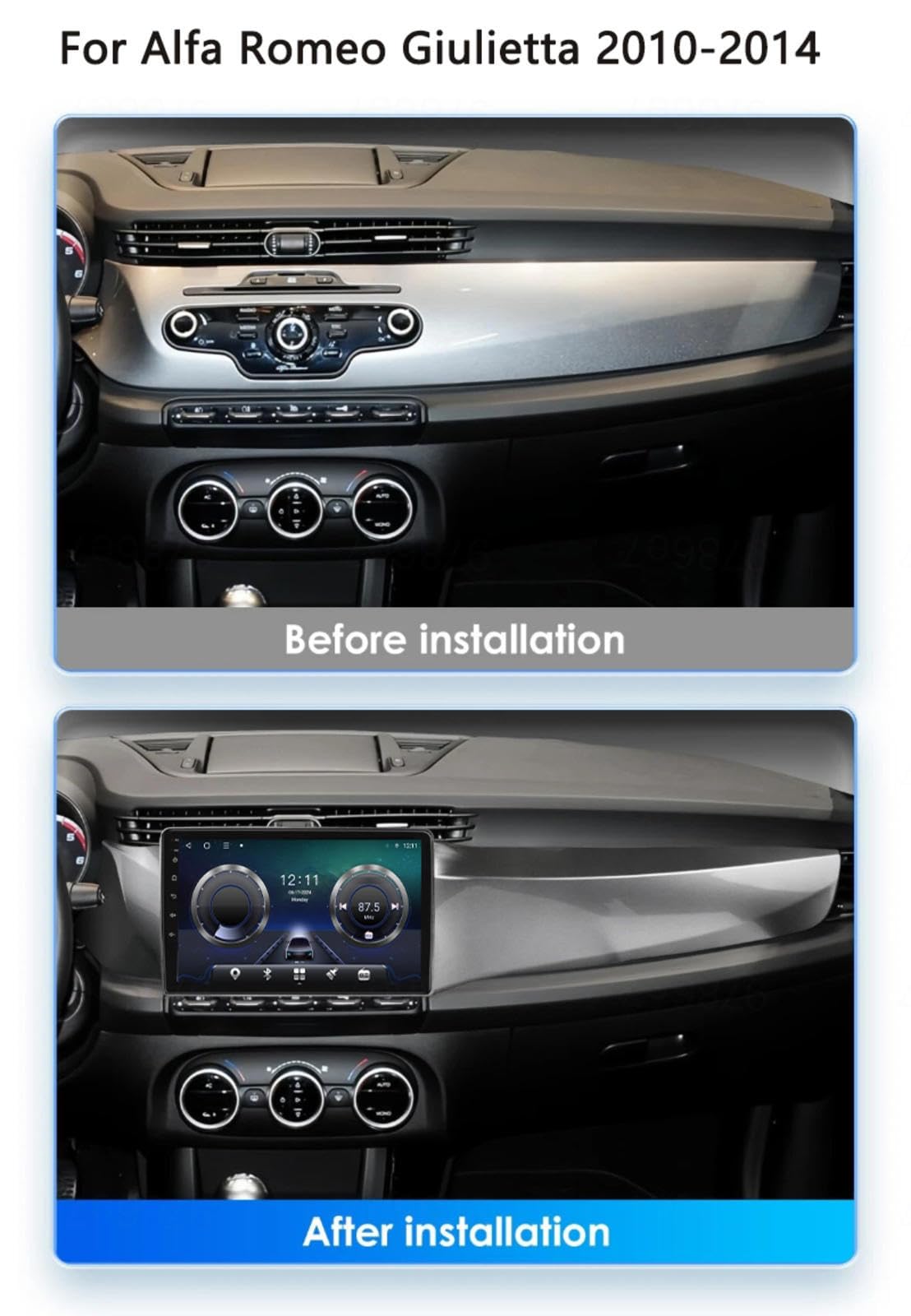Android 15 Odtwarzacz Samochodowy Radio 9-calowy Ekran Dotykowy Multimedia Dla Alfa Romeo Giulietta 2010-2014, Nawigacja Gps Obsługa Bluetooth 4g Wi-fi, Kamera Cofania Mirror Link,M108