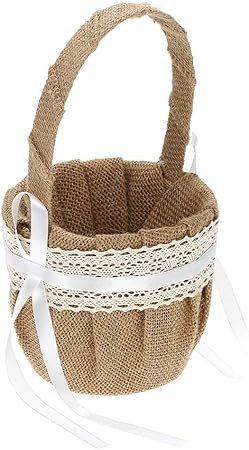 Amazon ホワイト 花かご 花かご 結婚式 花かご 白 花バスケット フラワーシャワーカゴ レースの装飾ウェディング用品とヴィンテージ小物のウェディングの三重フラワーガールバスケット クリップ リング 文房具 オフィス用品