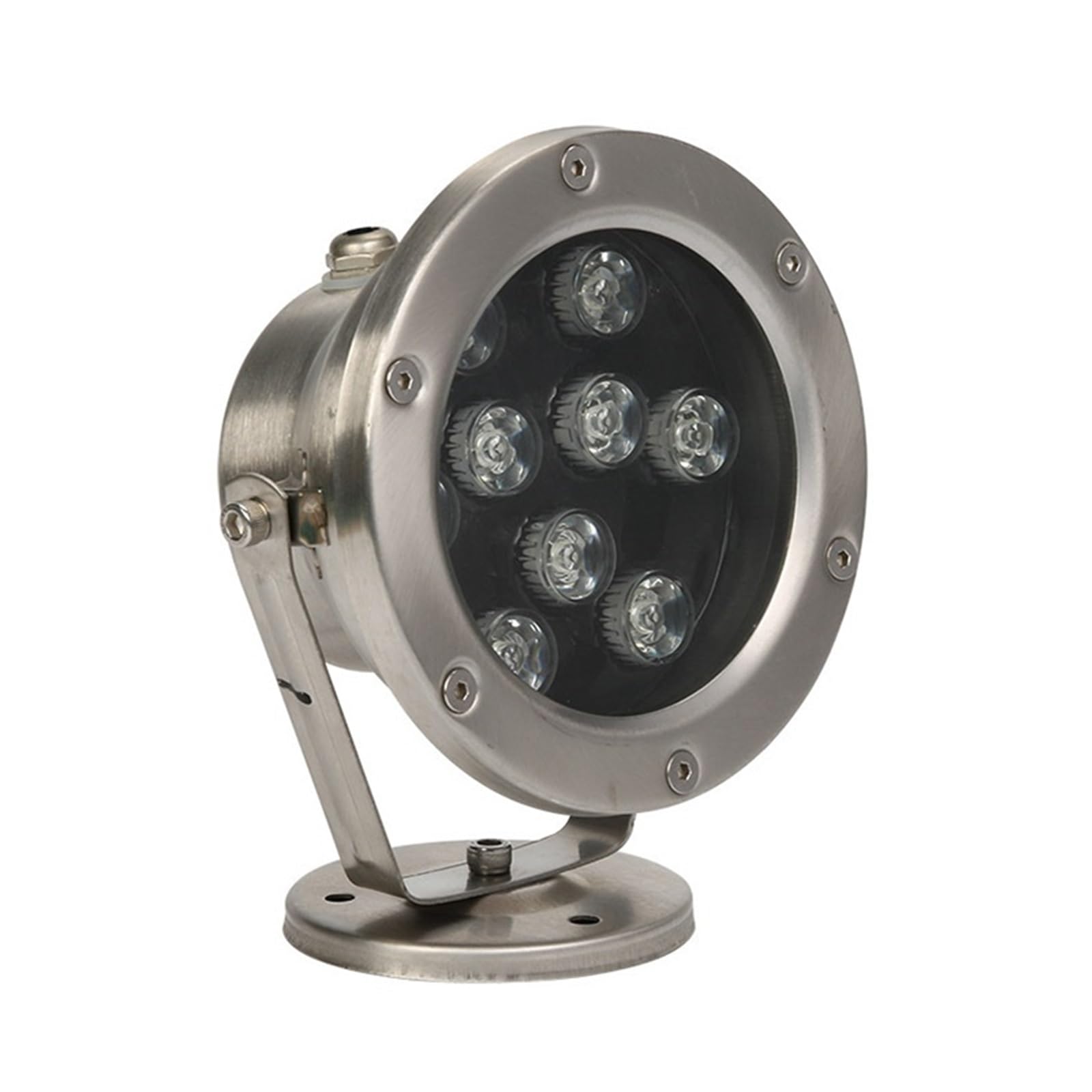 Lampada subacquea a LED da 9 W IP68 Lampada da stagno impermeabile a bassa tensione, Luce della fontana con regolazione dell'angolo flessibile(Green,12V)