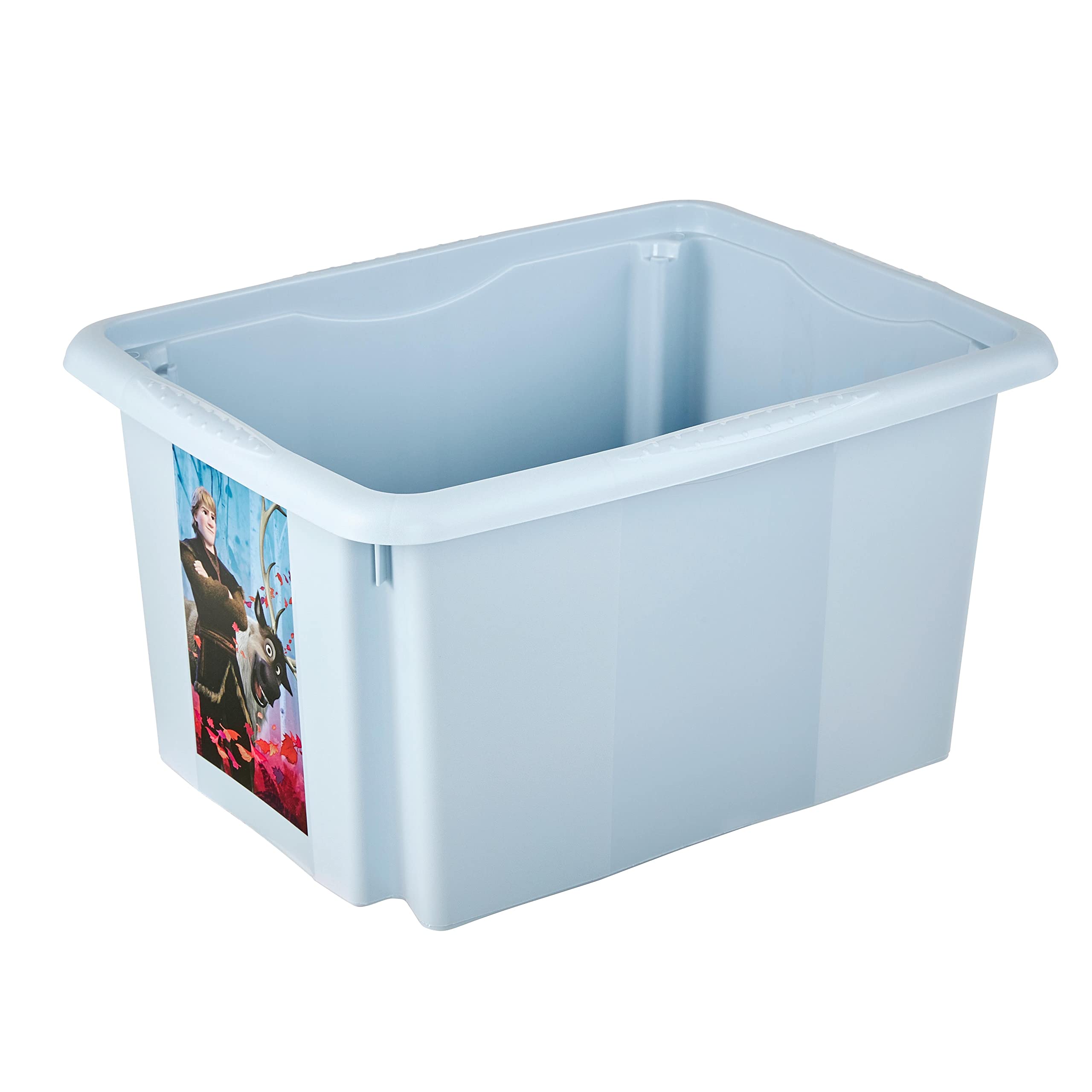 keeeper Frozen 2 - Scatola portaoggetti con coperchio, girevole e impilabile, per bambini, 15 l, colore: Blu