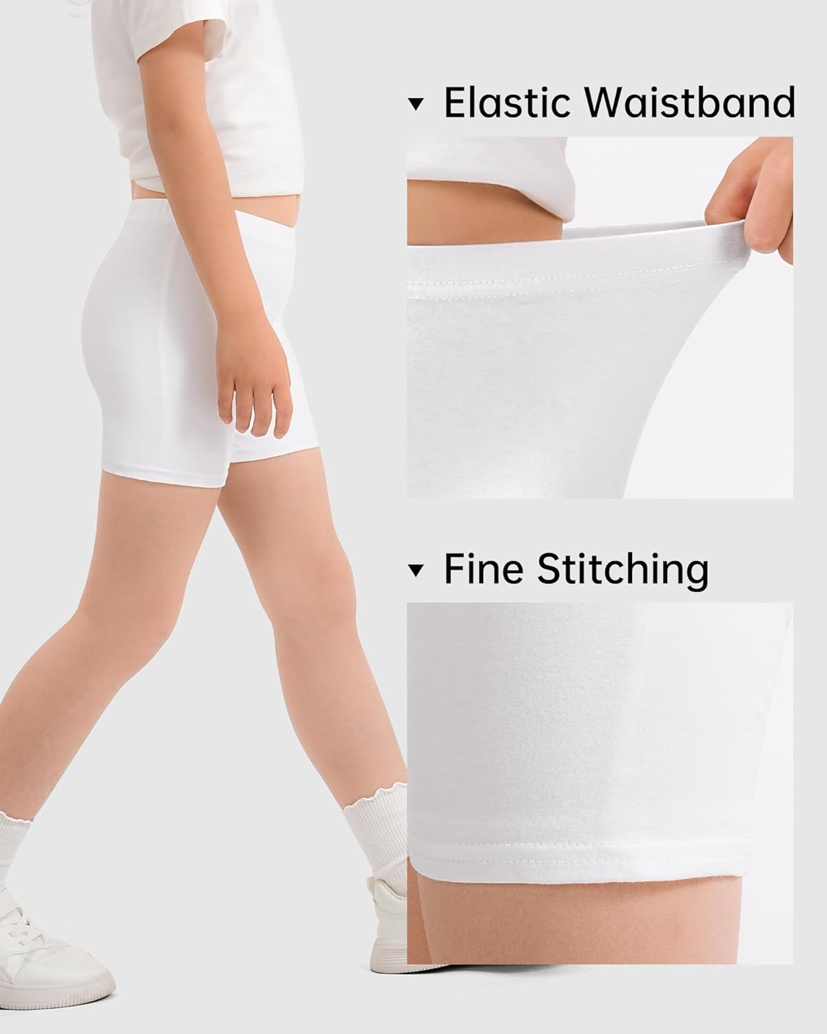 HASMES 3 Pack Girls Bike Shorts Kids Cartwheel Biker Cotton Under Dress Shorts for Dance Running - Image 6