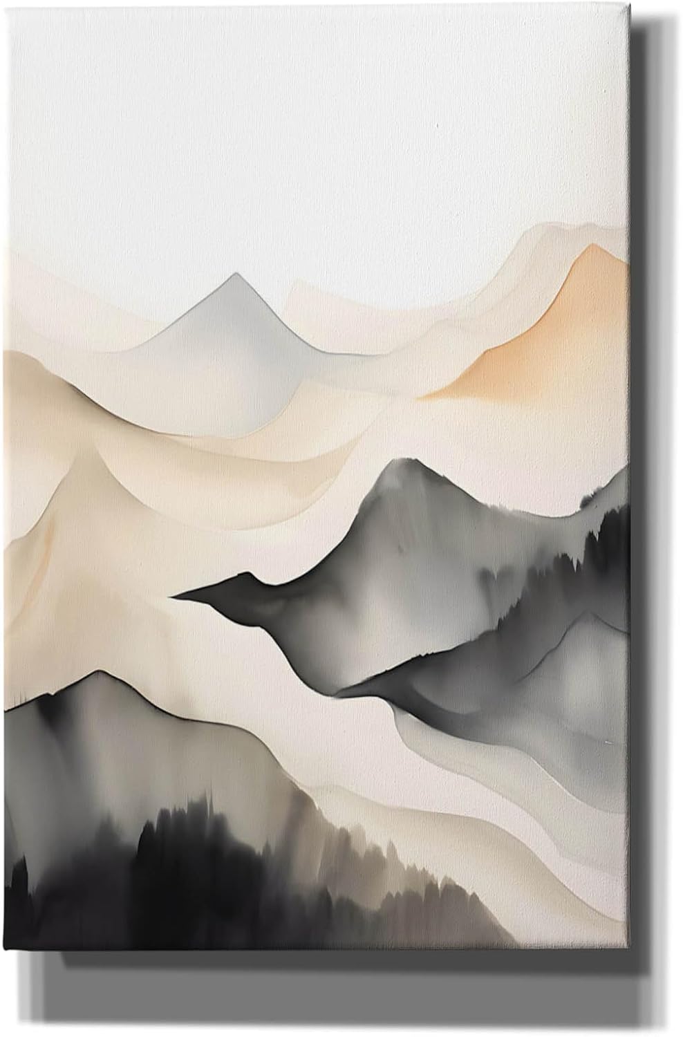Epic Graffiti 'Black & Beige Landscape 7' by Petals Prints Design, Canvas Wall Art, 40"x60"