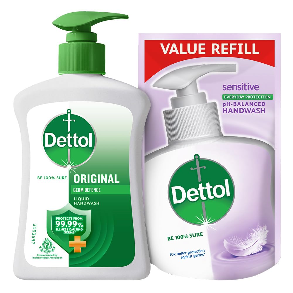 Liquid Handwash (Original) - 200 ml with Free Dettol Liquid Handwash Refill- 175 ml