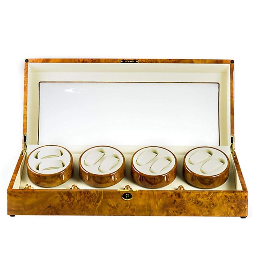 SBCGFY Watch Winders For Automatic 8 Watches Display Box,Automatic Watch Winder Box Watches Cases Watches Boxes Winders Storage Case Yellow,