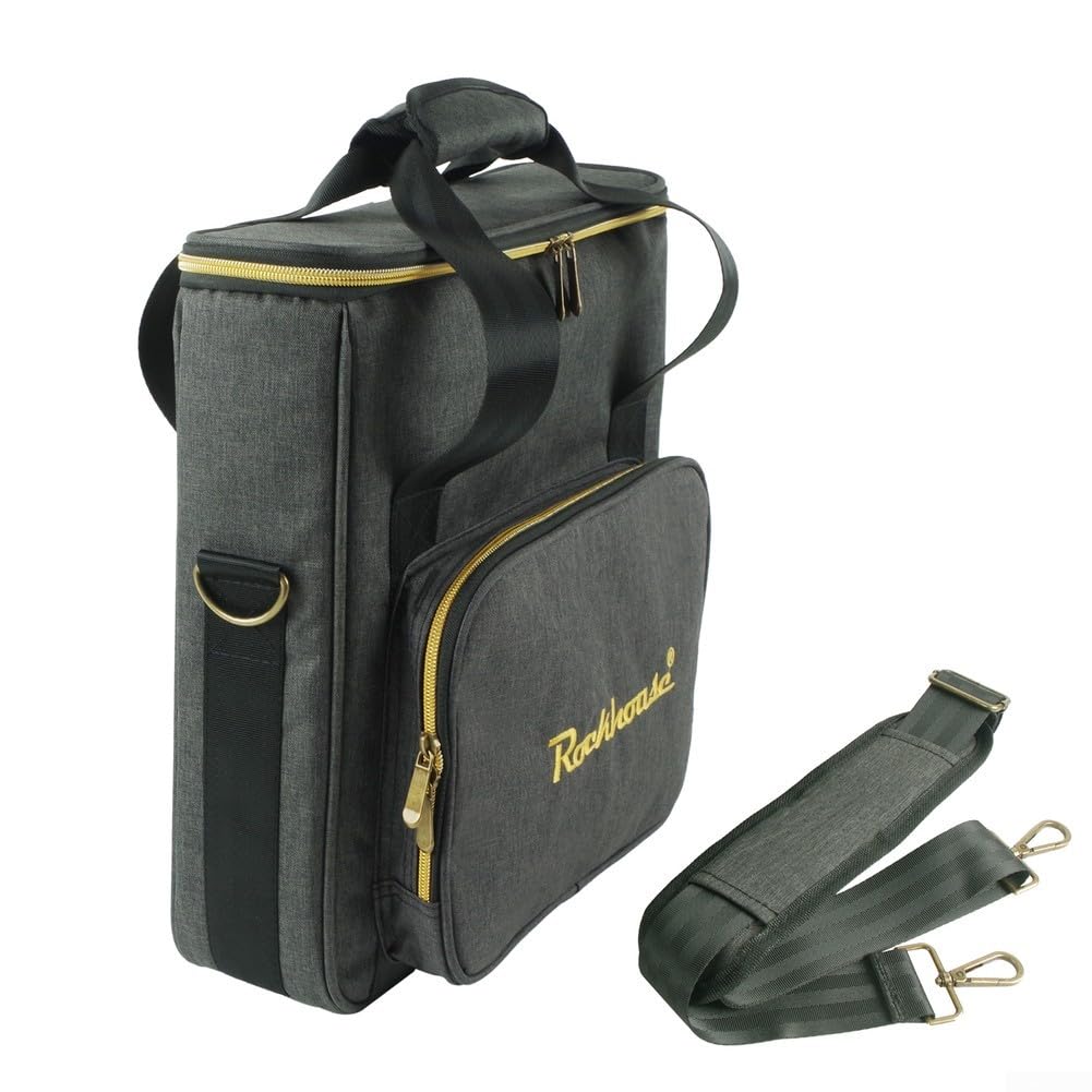 Custodia per dischi in vinile, resistente, con tracolla, impermeabile e antiurto, per 10 LP – 32 x 33 cm, organizer per album da viaggio DJ