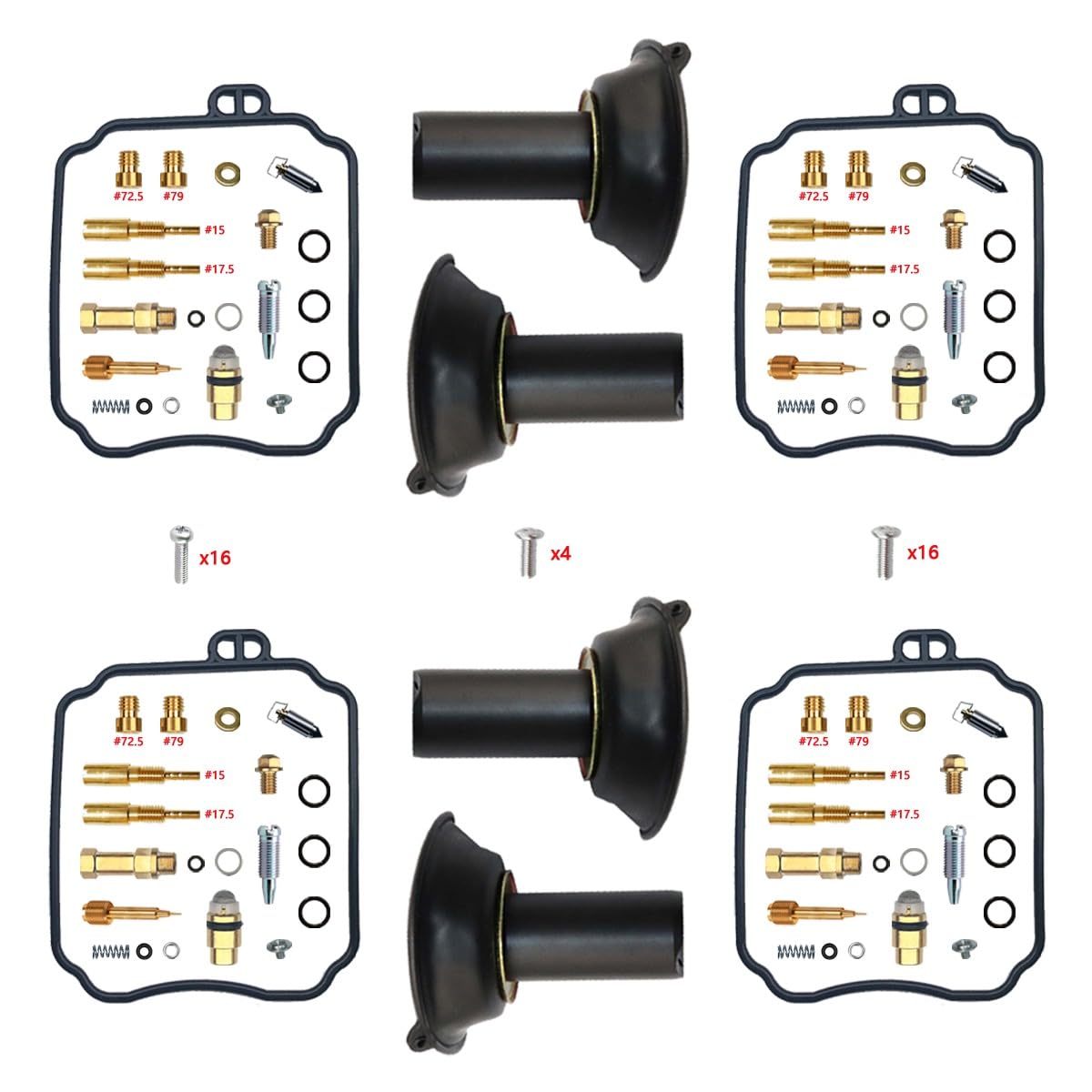 Kit de Reparación de Carburador para FZR250 2KR 3HX 250cc | BDS26 carburador para 4 cilindros en línea FZR 1987 1988 reparación piezas moto revisión repuesto aguja membrana