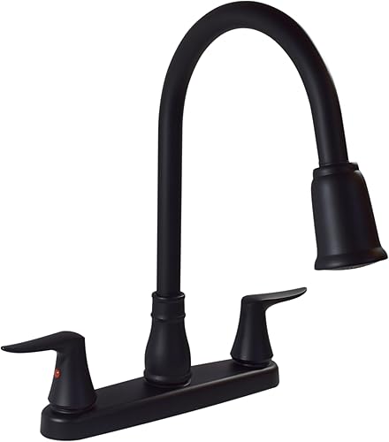 Valterra PF221703 Catalina Grifo de cocina extraíble de 2 manijas - Negro Mate