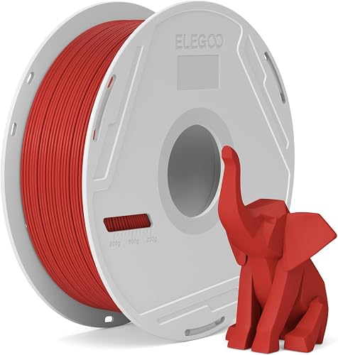 ELEGOO PLA Basic Filament with Reusable Spool Red 1KG,1.75mm PLA 3D Printing Filament 2.2lbs High Dimensional Accuracy, Easy Installation Detachable Spool Fits for Most 3D Printers