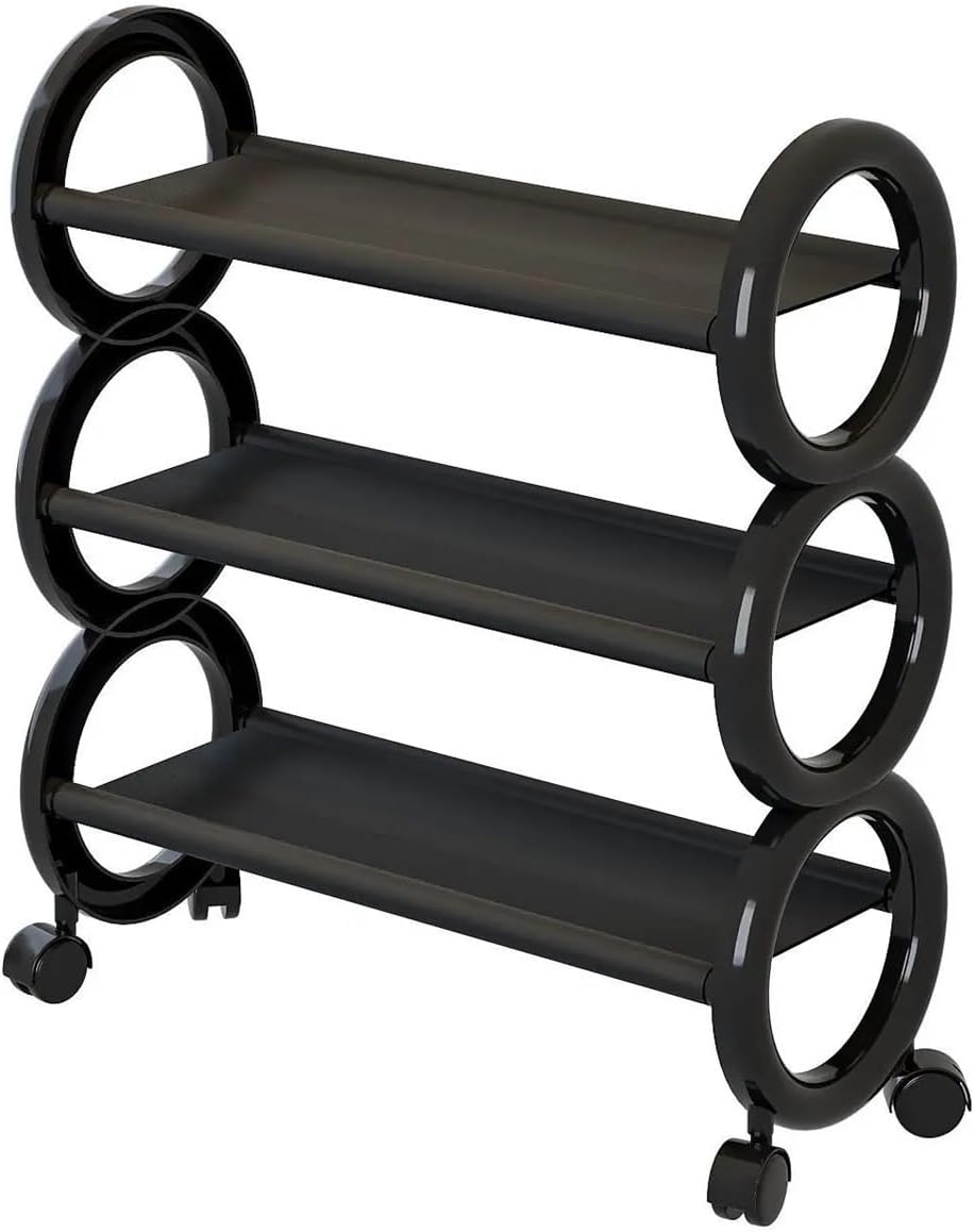 A 3-Tier Rotating Shoe Rack with A 360° Wheel and A Cute Ring Handle – Ideal for Small Spaces(White Color)