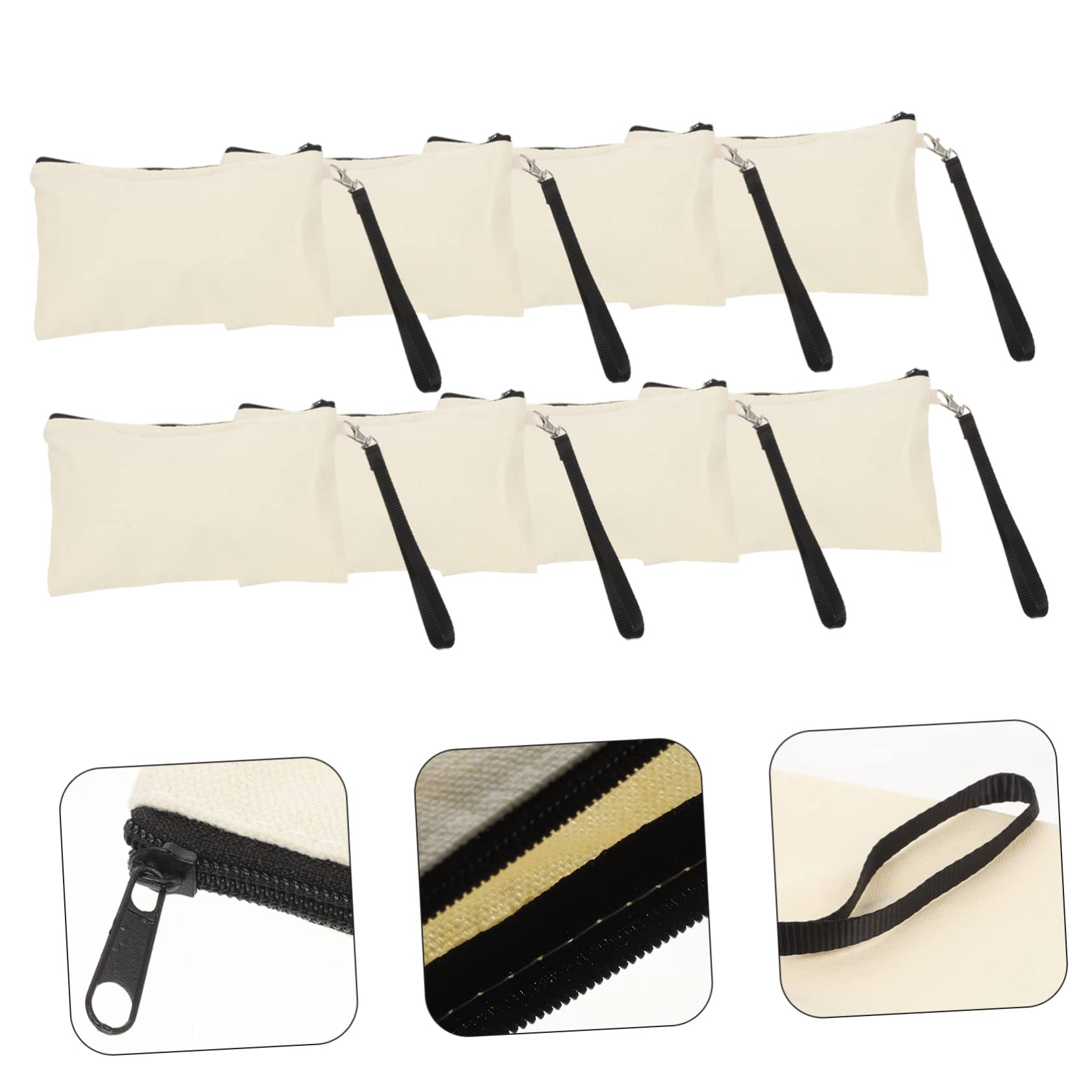Borsa per Cosmetici da Viaggio in Tela Cerniera, Set da 10 Borse Vuote per Sublimazione, Organizer per Trucco Fai da Te, Porta Articoli da Toeletta Personalizzabile