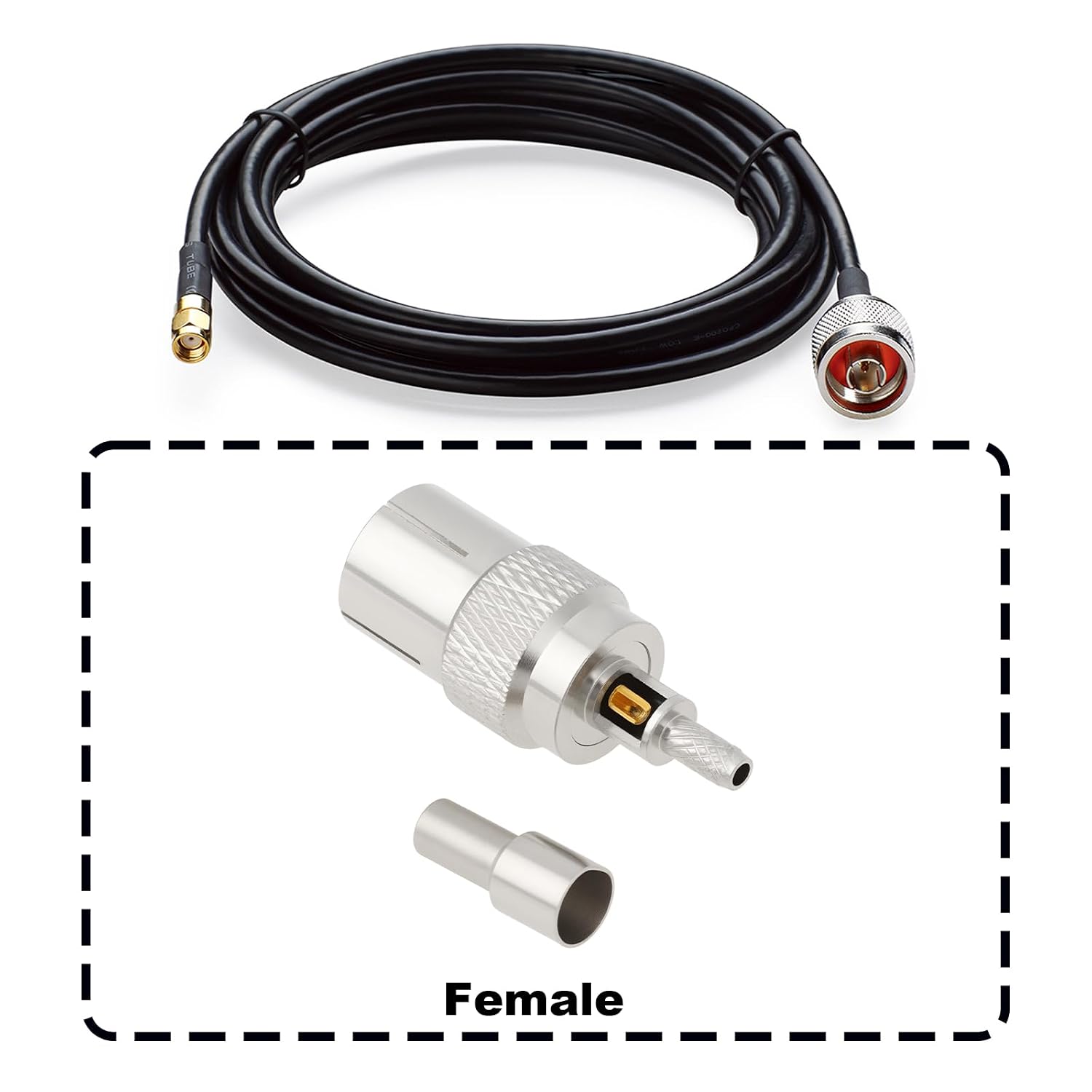 2Pcs IEC DVB-T TV PAL Female Adaptor Coax Cable Connector for RG174 RG179 RG316 RG188