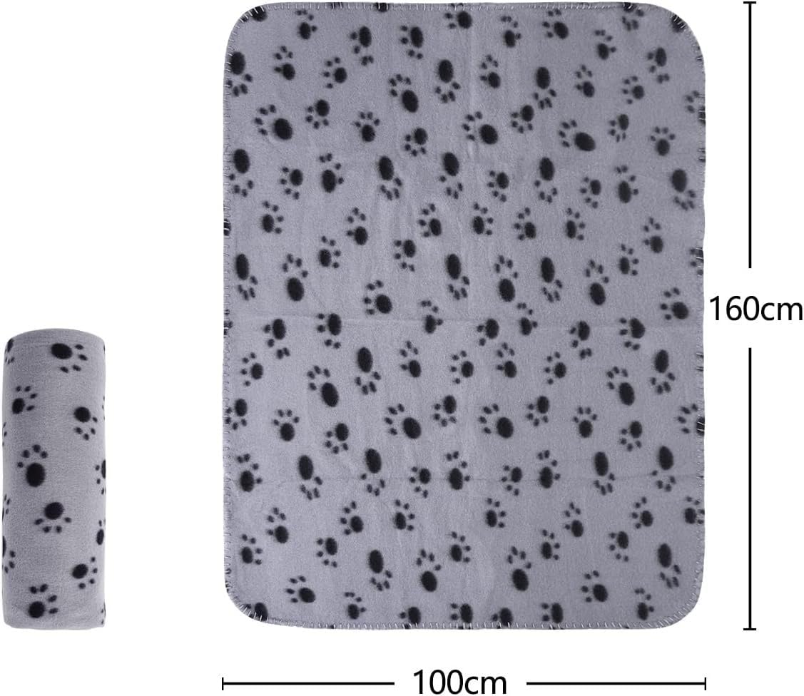 Nobleza - 6 x Hundedecke Weiche Fleecedecke Waschbare Deck für Haustier Hunde Katzen Welpen Weiche Warme Matte, Grau, 160 * 100cm