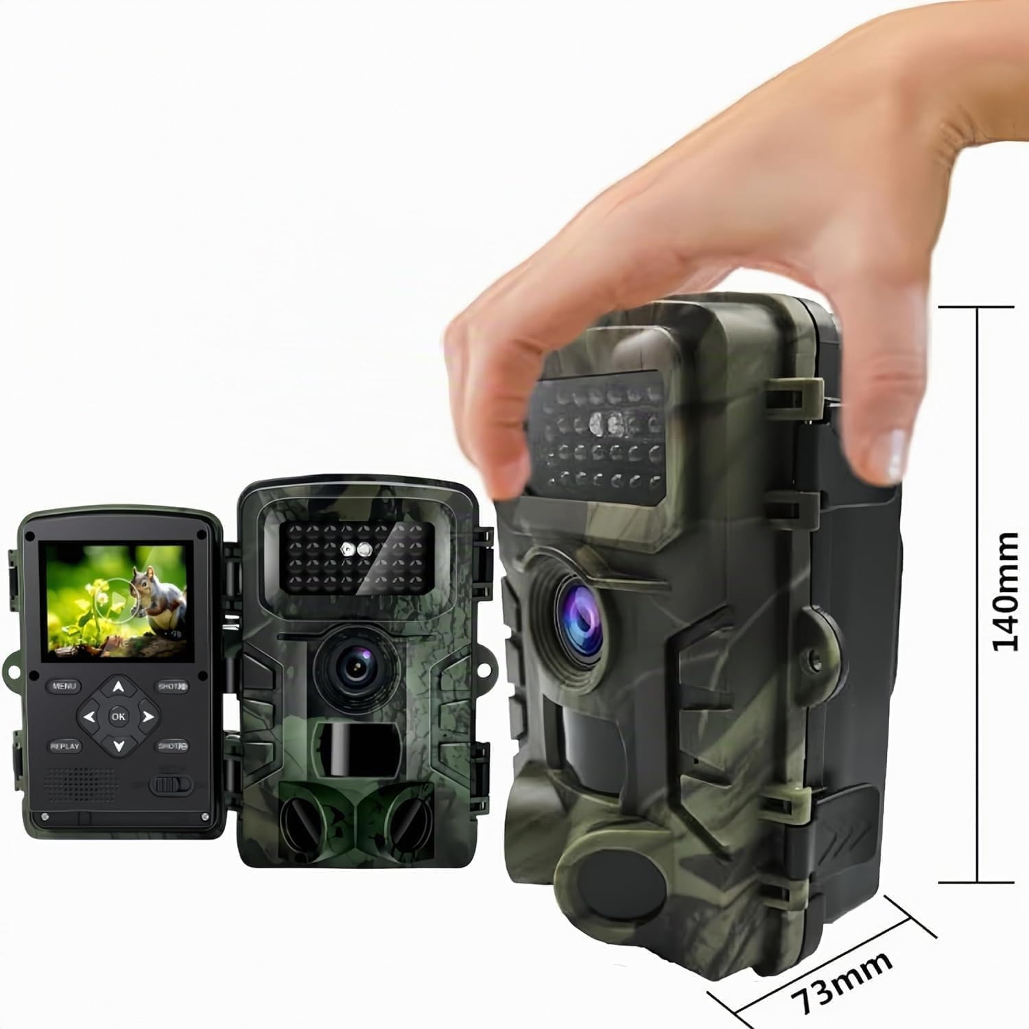Caméra de Chasse 2.7K/1580P 58MP - Vision Nocturne Infrarouge HD - Caméra Piege Photographique Étanche - Suivi Animal - Carte SD 32Go - Traque IR - Exterieur